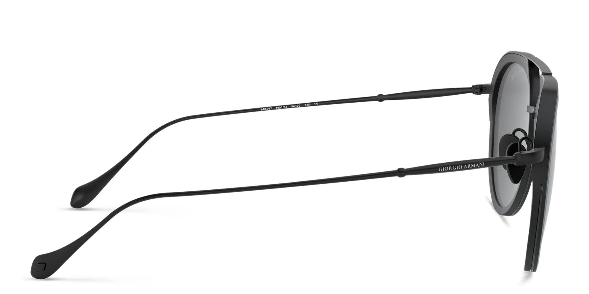 GIORGIO ARMANI Aviator Sunglasses in Matte Black – Product Photo 3