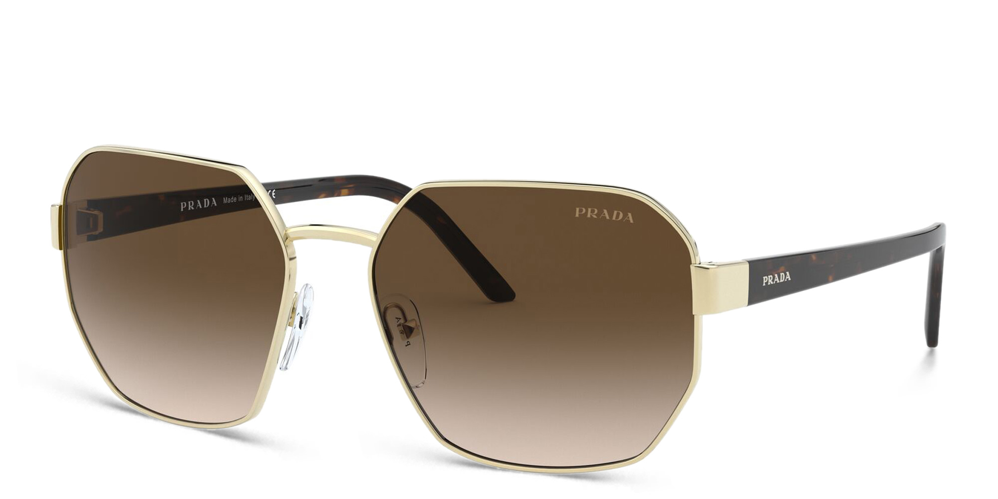 PRADA Irregular Sunglasses in Pale Gold – Product Photo 2