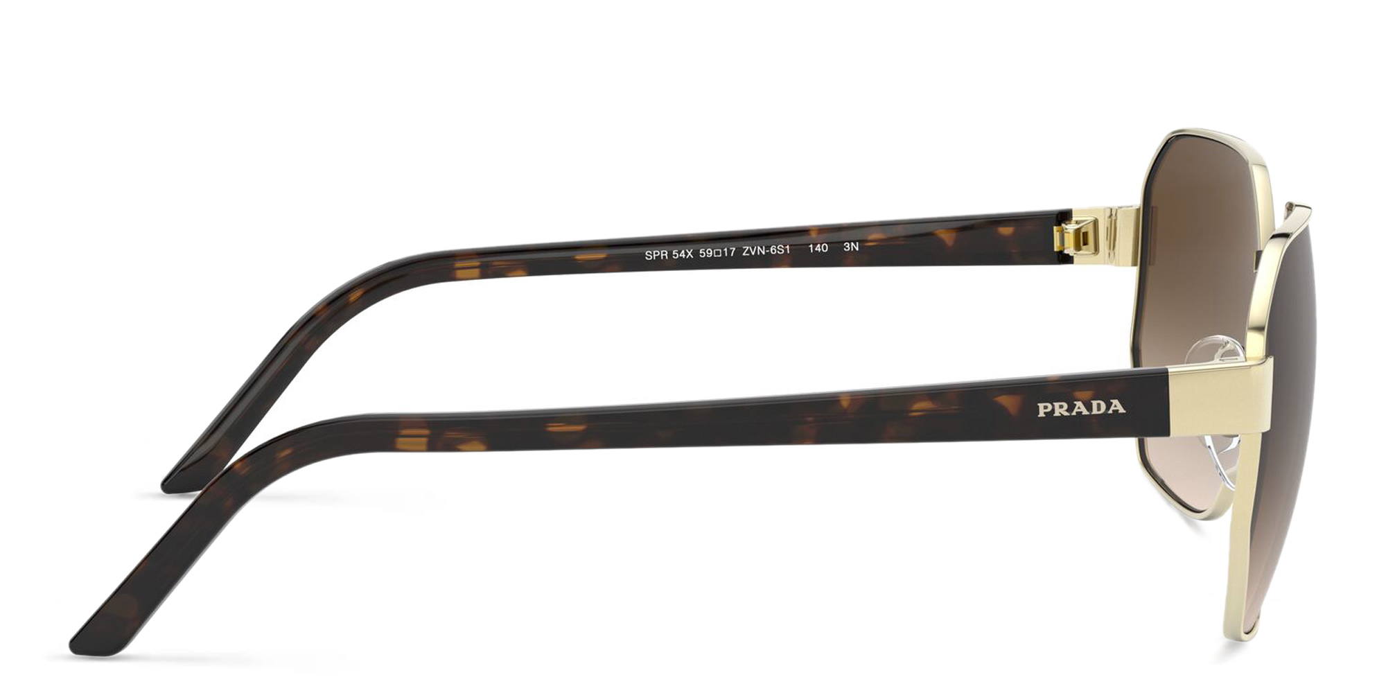 PRADA Irregular Sunglasses in Pale Gold – Product Photo 3