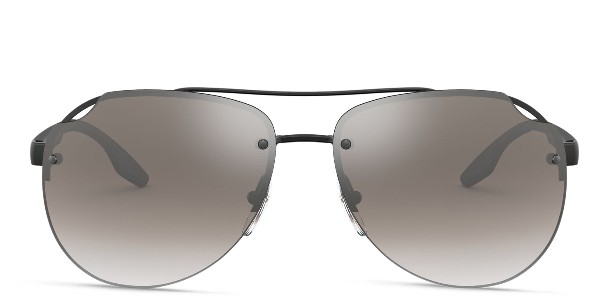 Prada Linea Rossa Rimless Aviator Sunglasses in Matte Black – Product Photo 1