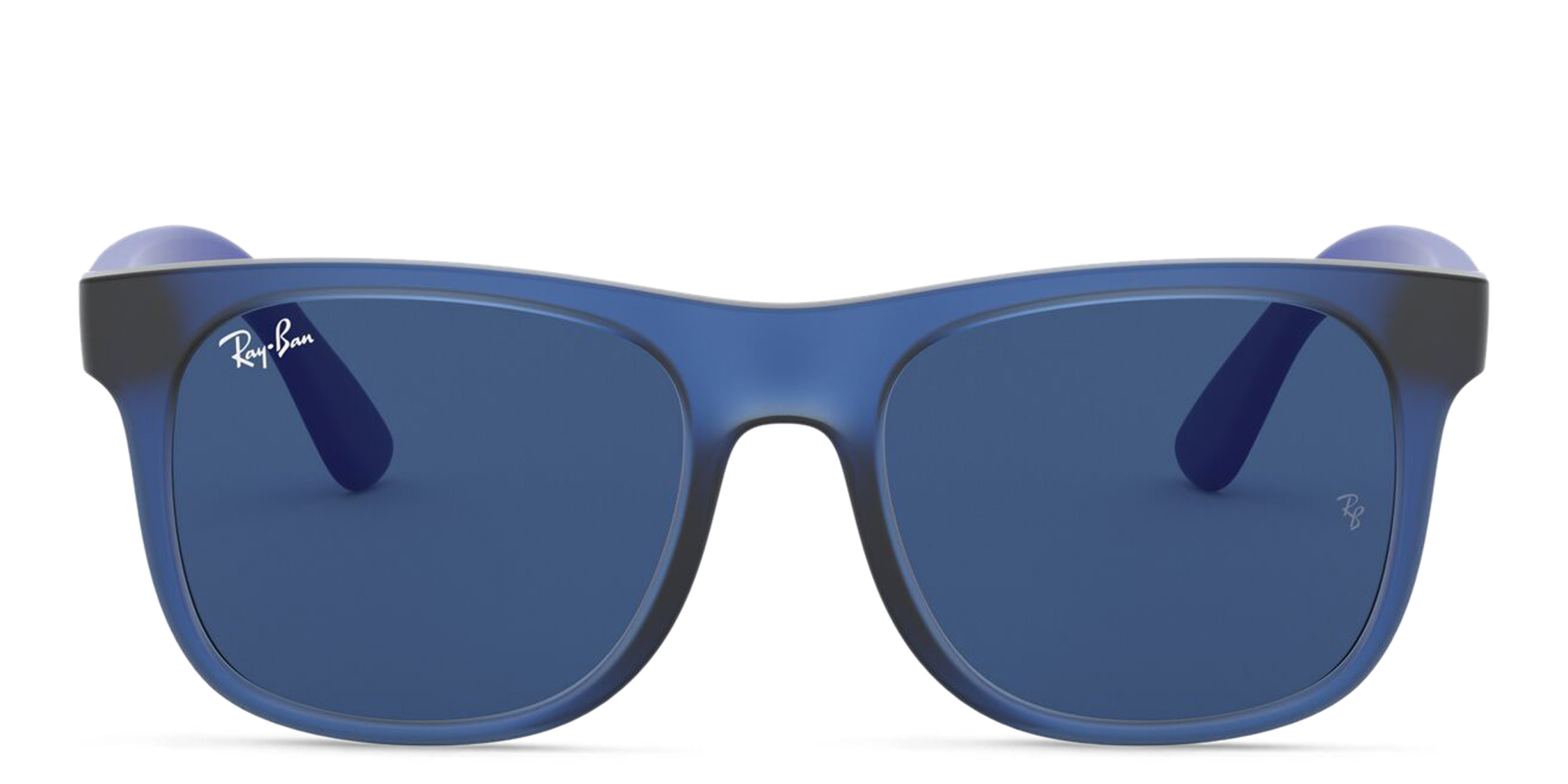 Ray-Ban Junior Kids Wayfarer Square Sunglasses in Transparent Blue – Product Photo 1
