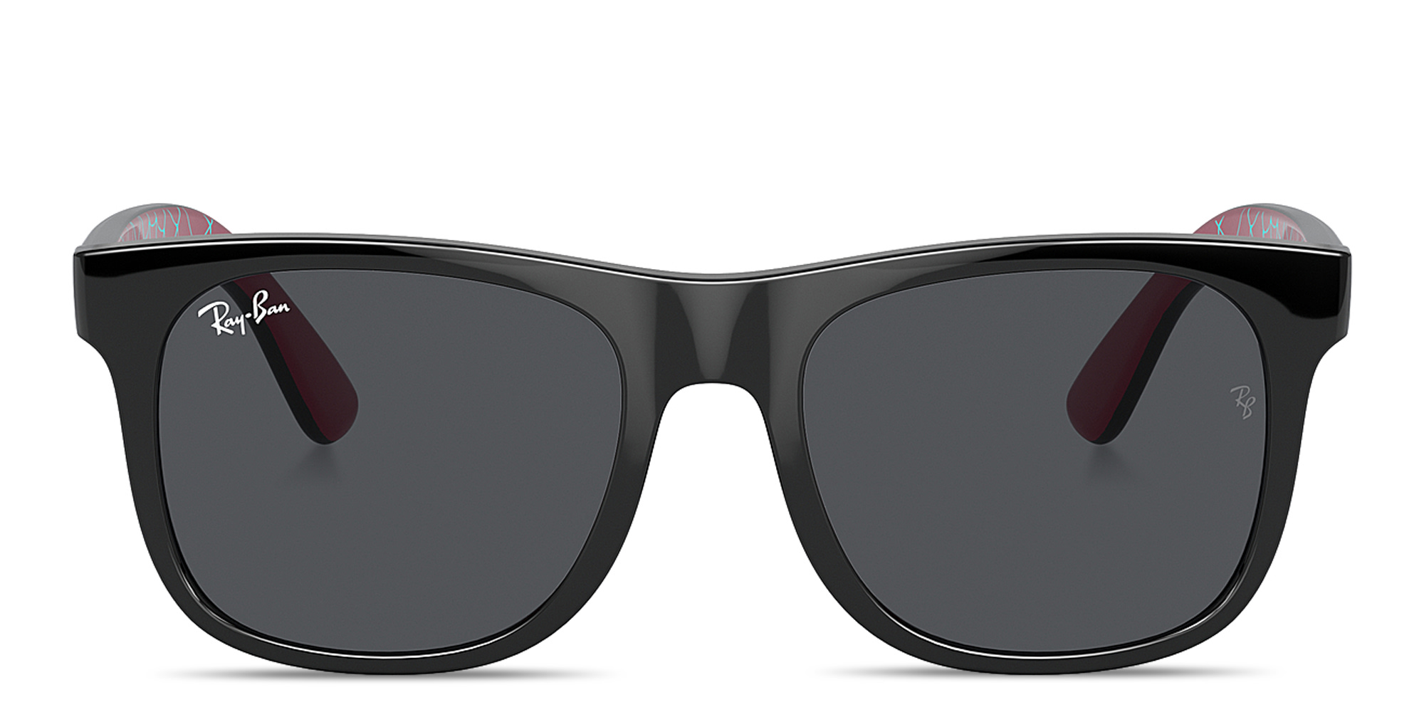 Ray-Ban Junior Marvel Justin Kids Square Sunglasses in Black On Pink – Product Photo 1