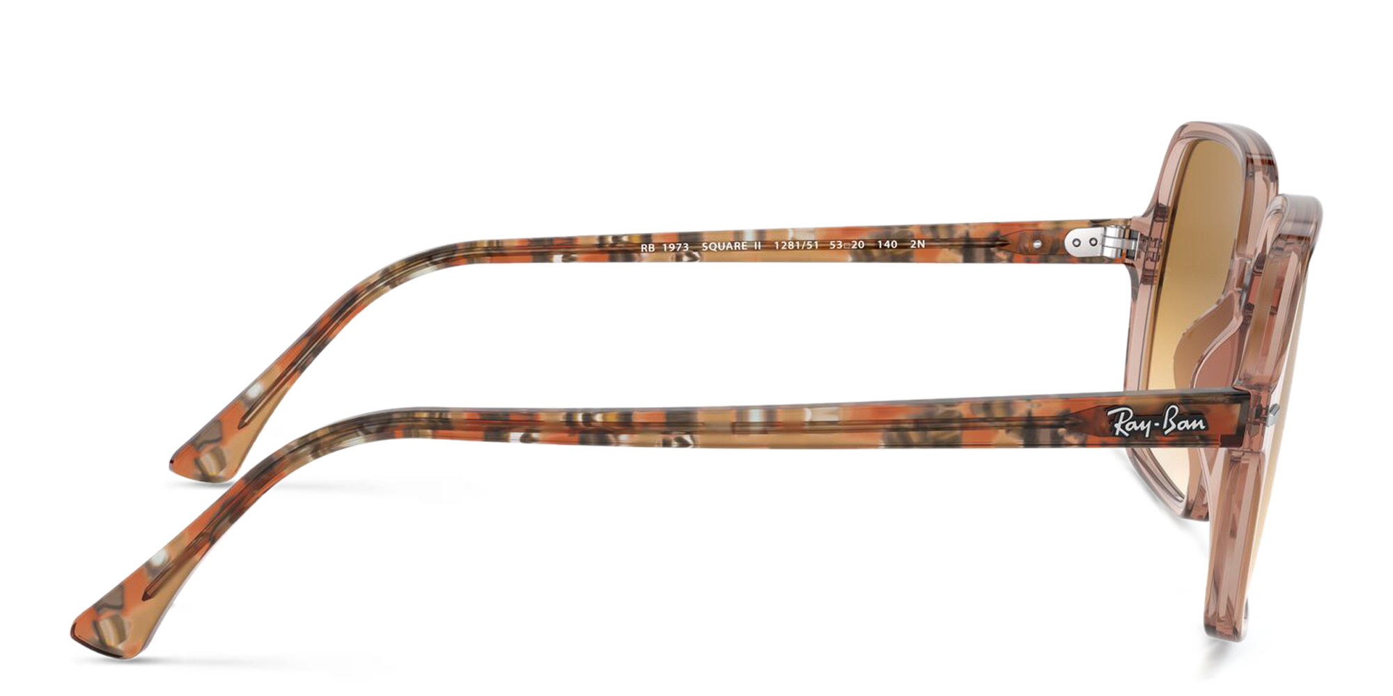 Ray-Ban Square II Sunglasses in Transparent Brown – Product Photo 3