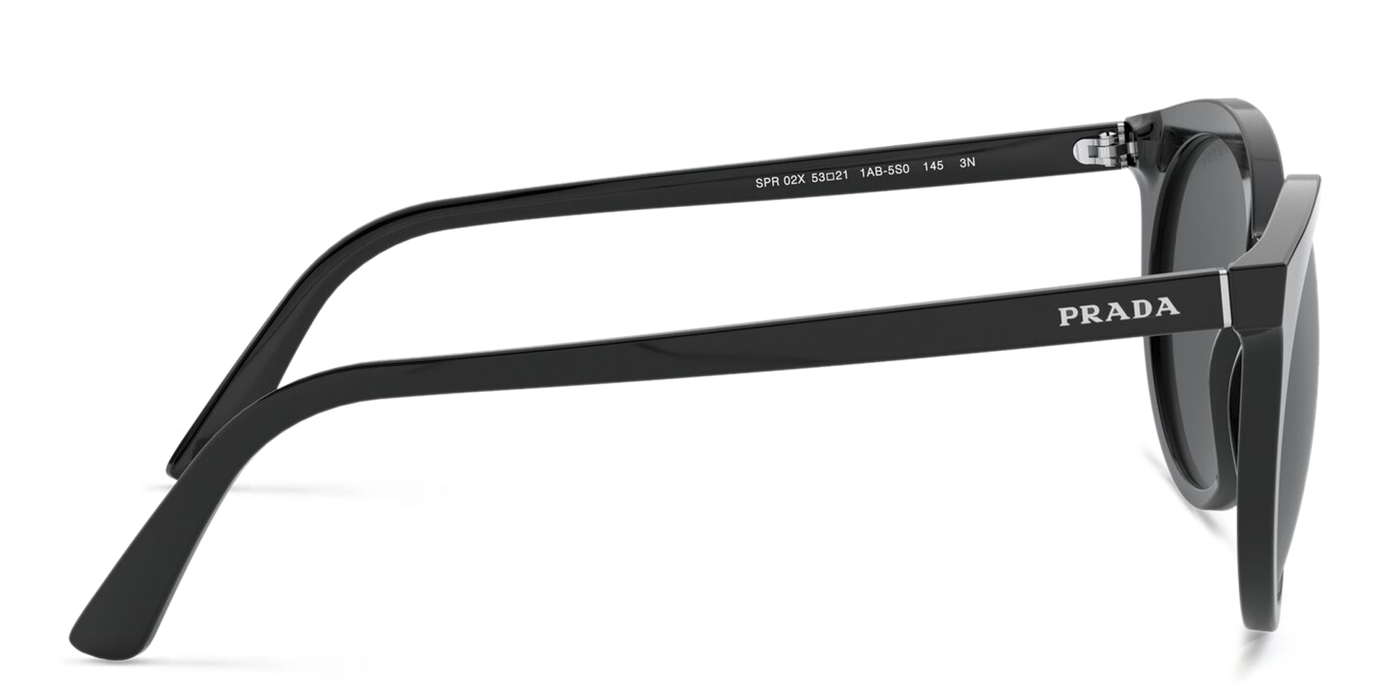 نظارة شمسية دائرية من برادا بلون أسود - صورة المنتج 3