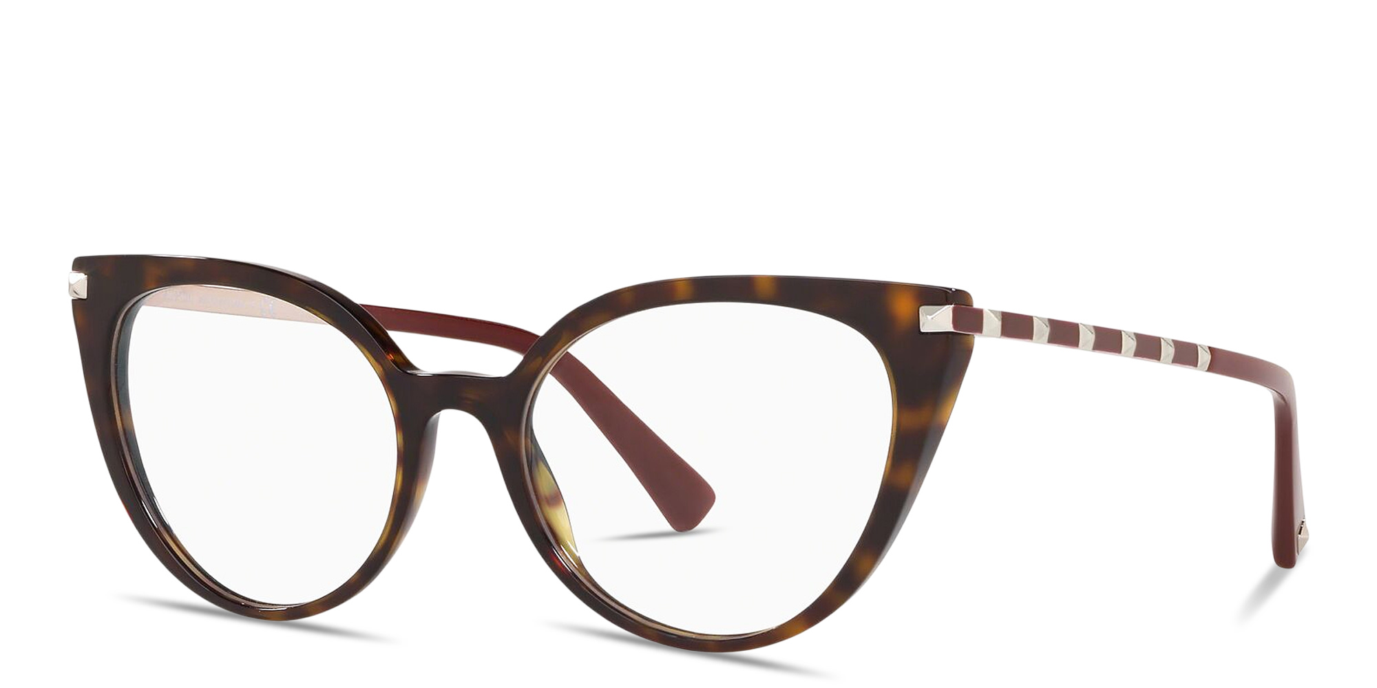 VALENTINO Stud Cat-Eye Eyeglasses in Havana – Product Photo 2