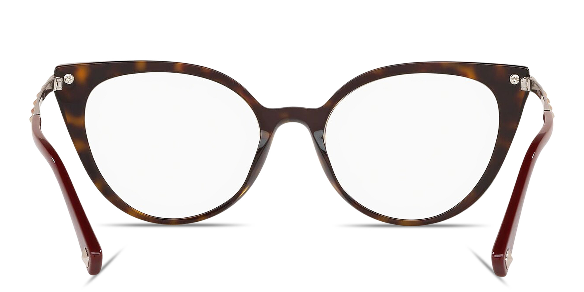 VALENTINO Stud Cat-Eye Eyeglasses in Havana – Product Photo 4