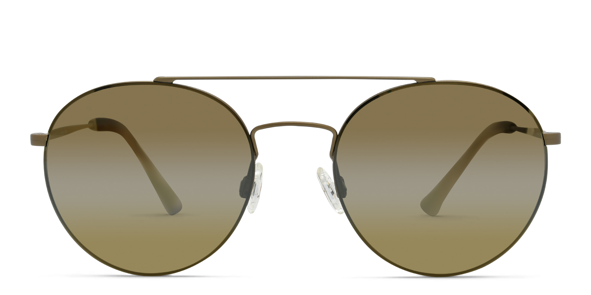 Maui Jim Peles Hair H814 Unisex Round Sunglasses in Gold – Product Photo 1