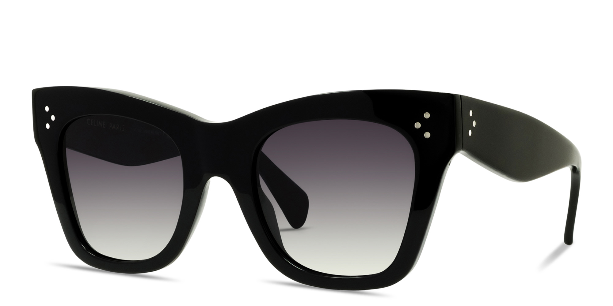 Shop CELINE 3 Dots Cat-Eye Sunglasses in Black online.