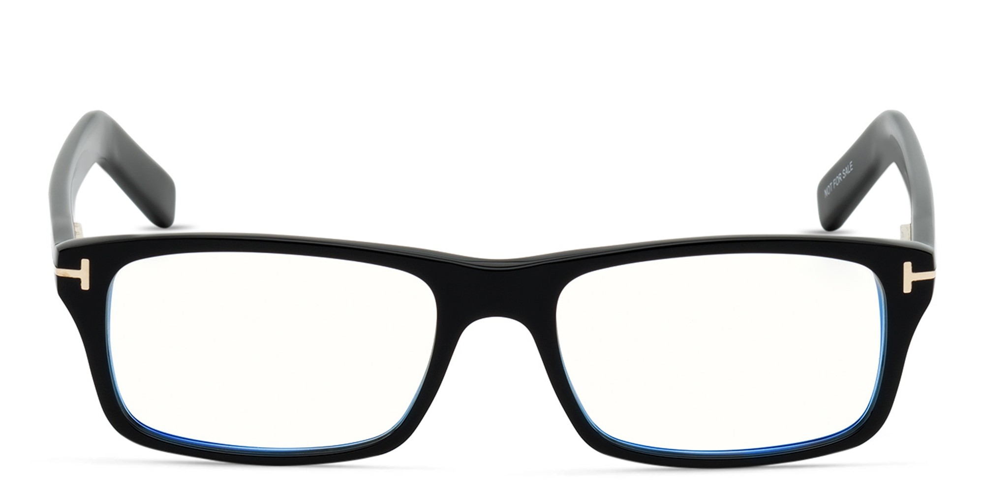 TOM FORD Wide Rectangle Eyeglasses in Shiny Black – Product Photo 1