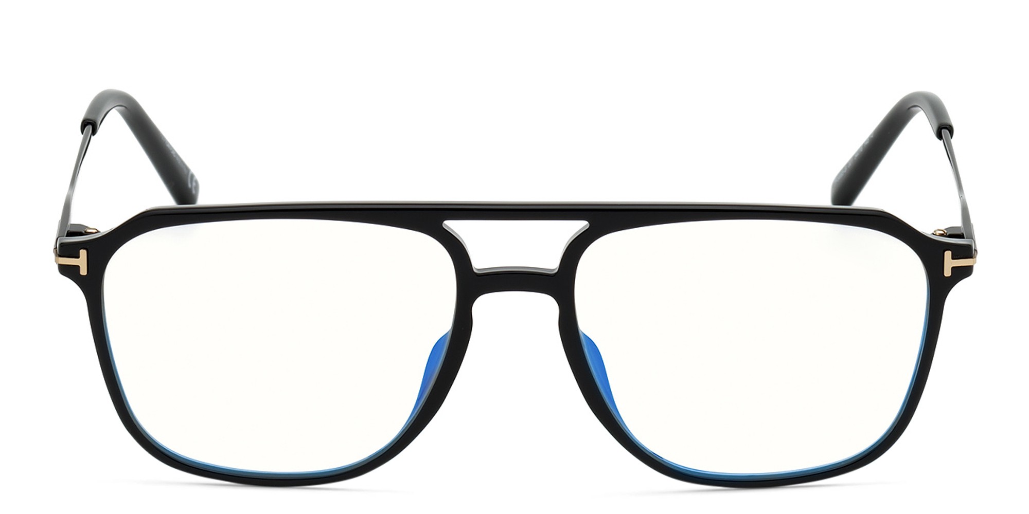 Shop TOM FORD Aviator Eyeglasses in Black online.