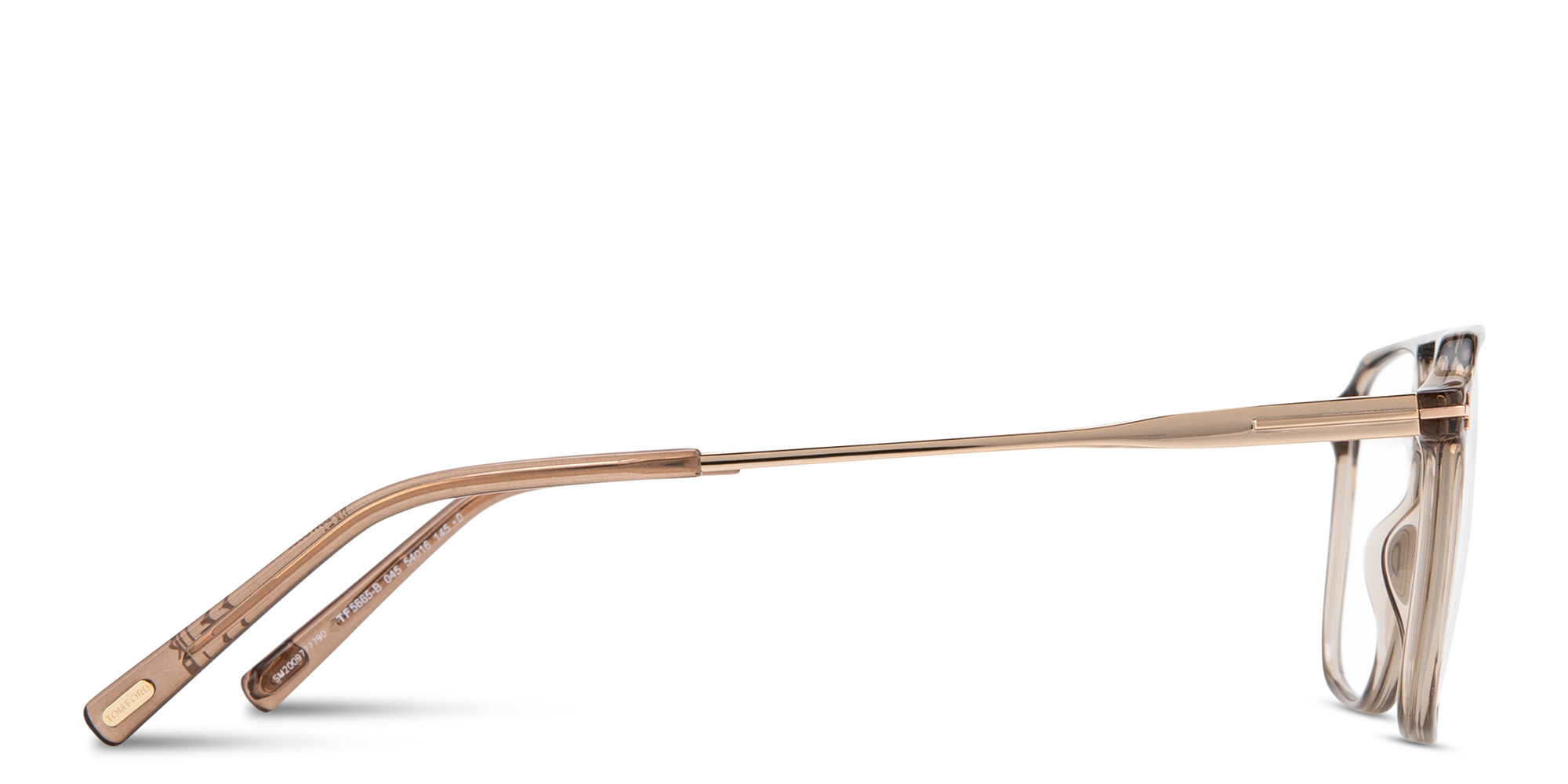 Shop TOM FORD T Logo Aviator Eyeglasses in Transparent light brown online.