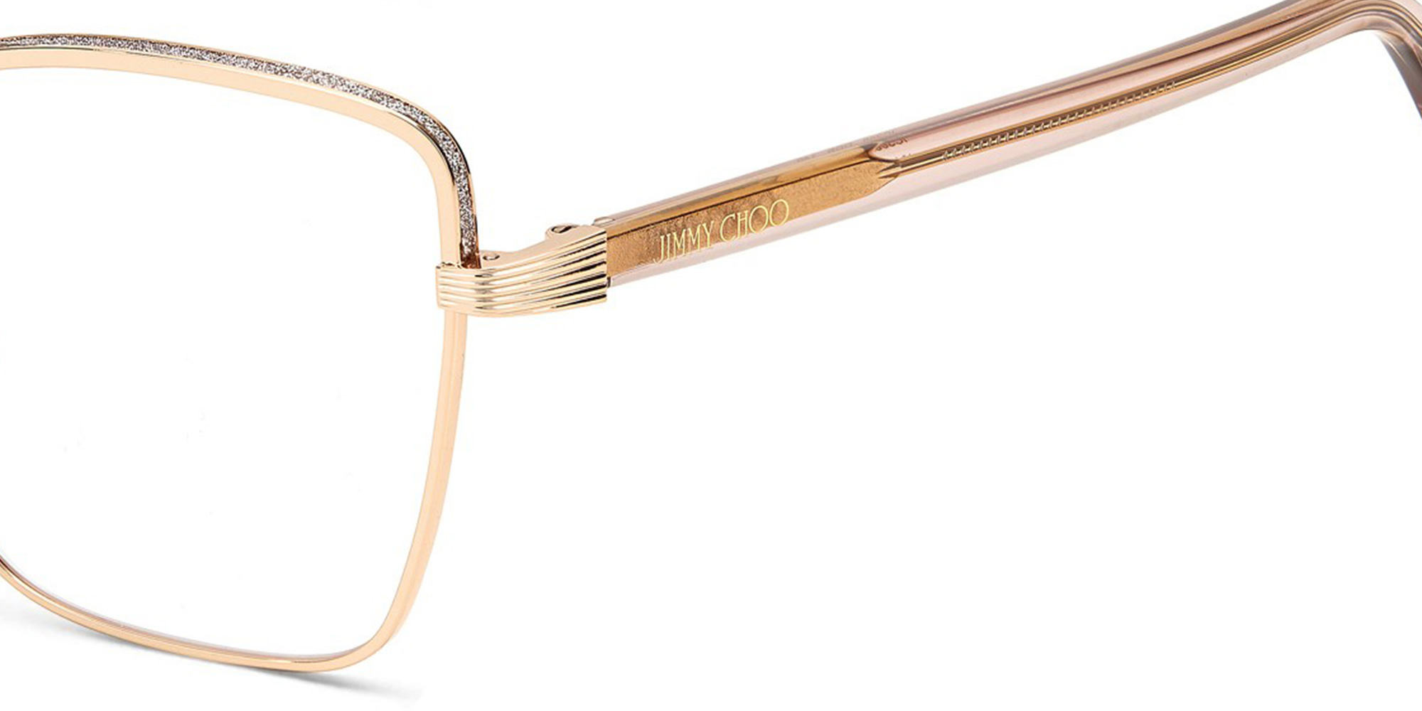JIMMY CHOO Wide Cat Eye Eyeglasses in Gold Copper – Product Photo 3