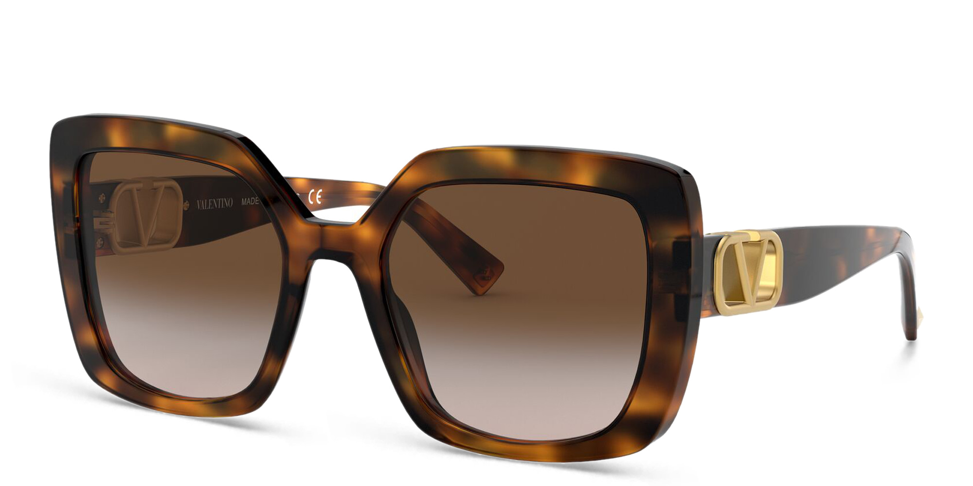 VALENTINO Square Sunglasses in Havana – Product Photo 2