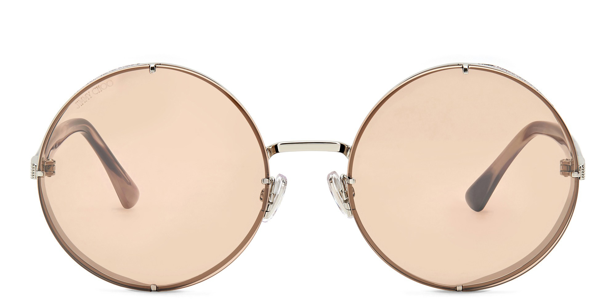 JIMMY CHOO Lilo/S Round Sunglasses in Silver – Product Photo 1