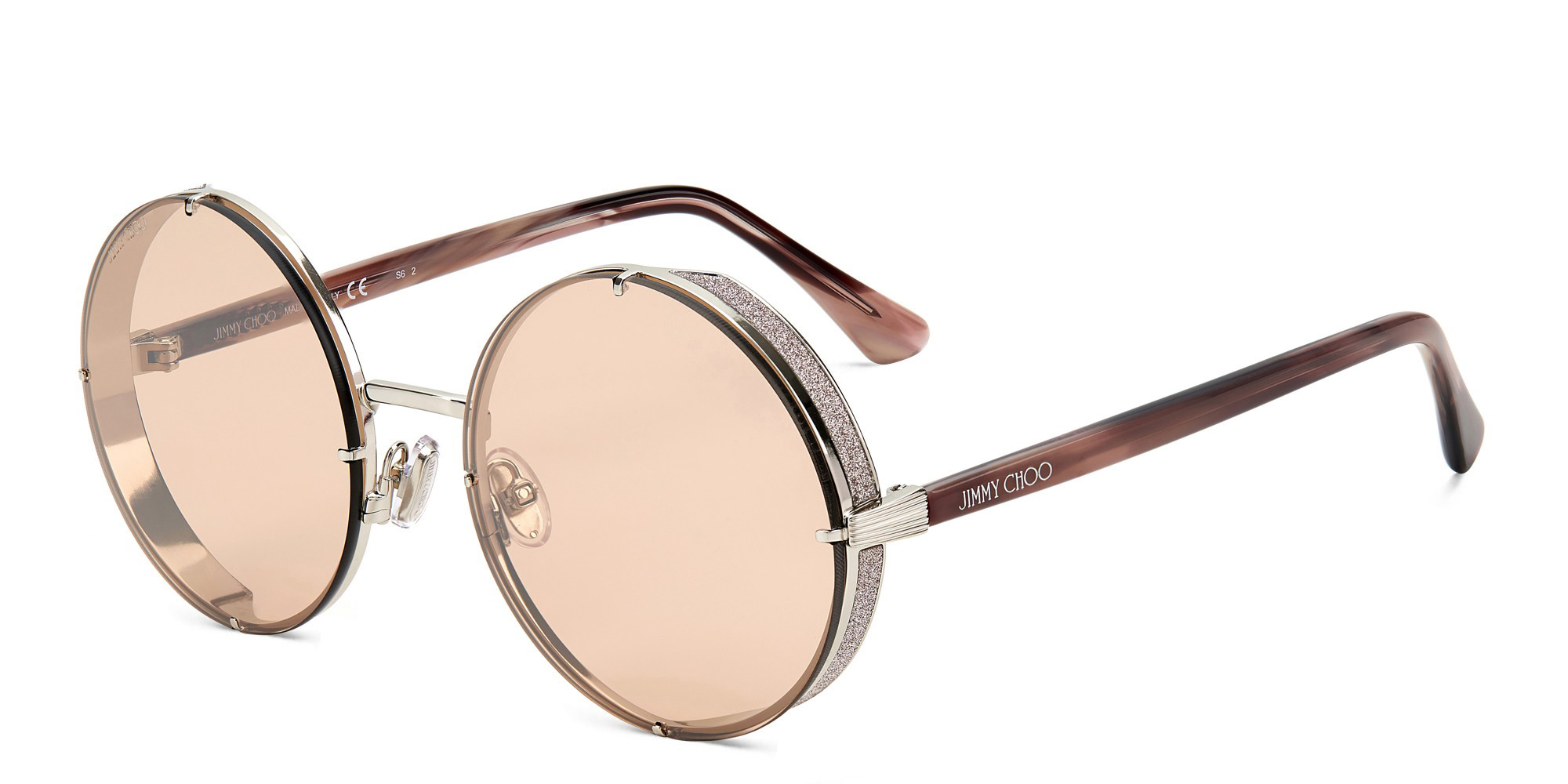 JIMMY CHOO Lilo/S Round Sunglasses in Silver – Product Photo 2
