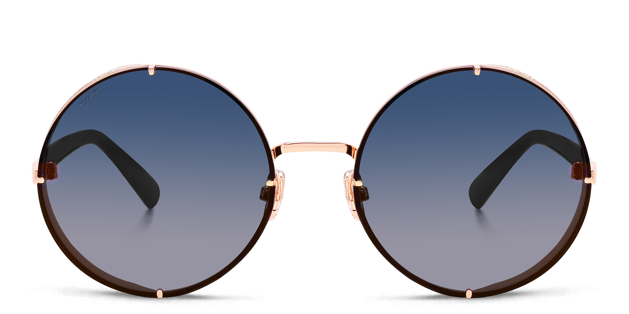 JIMMY CHOO Lilo/S Round Sunglasses in Gold Blue – Product Photo 1