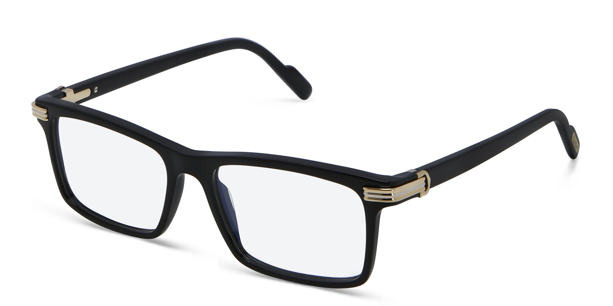 Shop Cartier Première de Cartier Rectangle Eyeglasses in Black online.