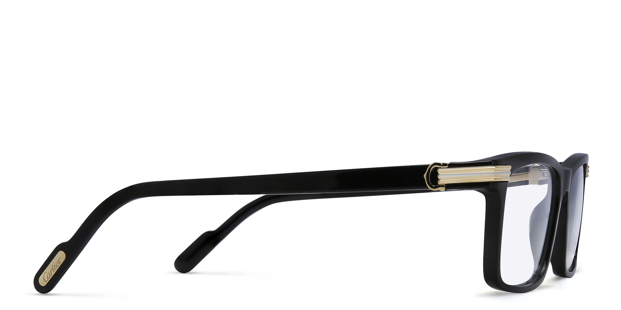Shop Cartier Première de Cartier Rectangle Eyeglasses in Black online.