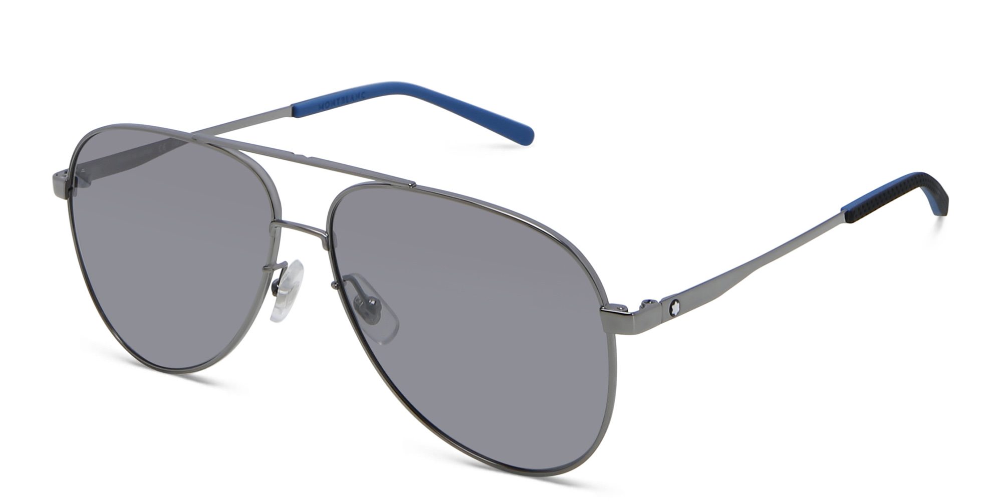 Shop MONTBLANC Pilot Sunglasses in Grey online.