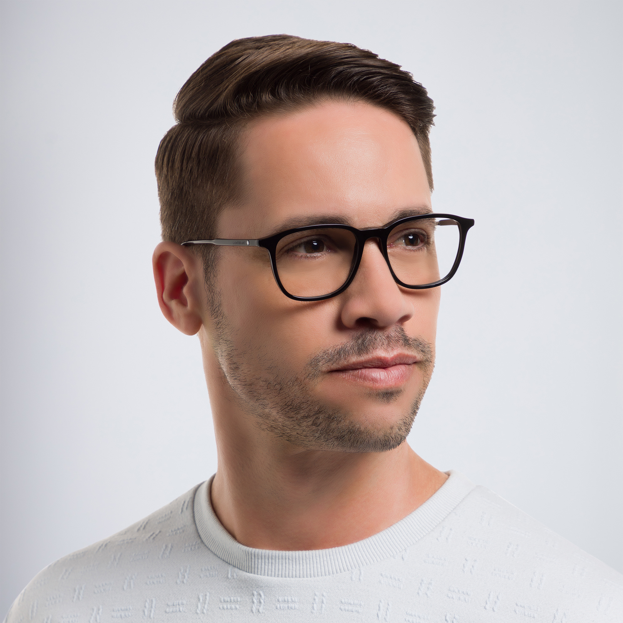 Shop MONTBLANC Square Eyeglasses in Black online.