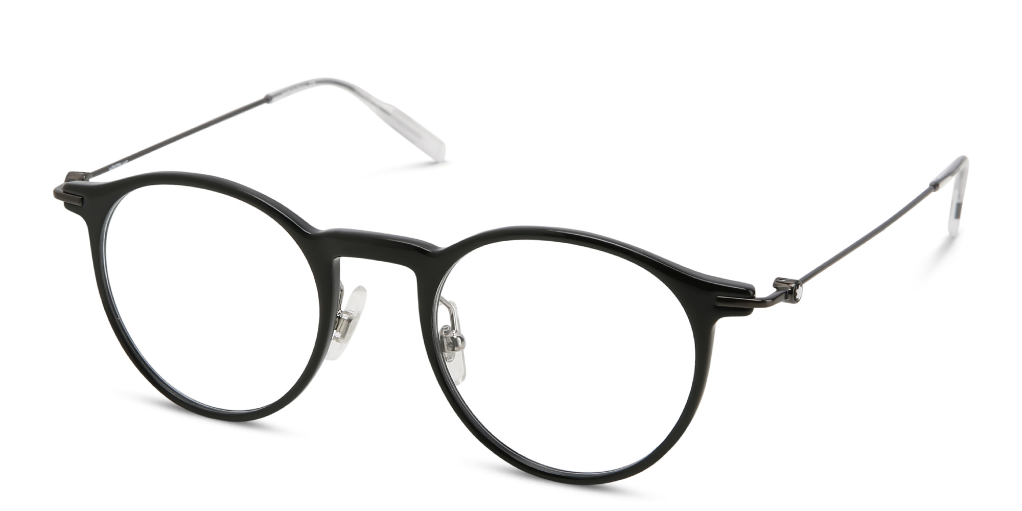 Shop MONTBLANC Oval Eyeglasses in Ruthenium online.
