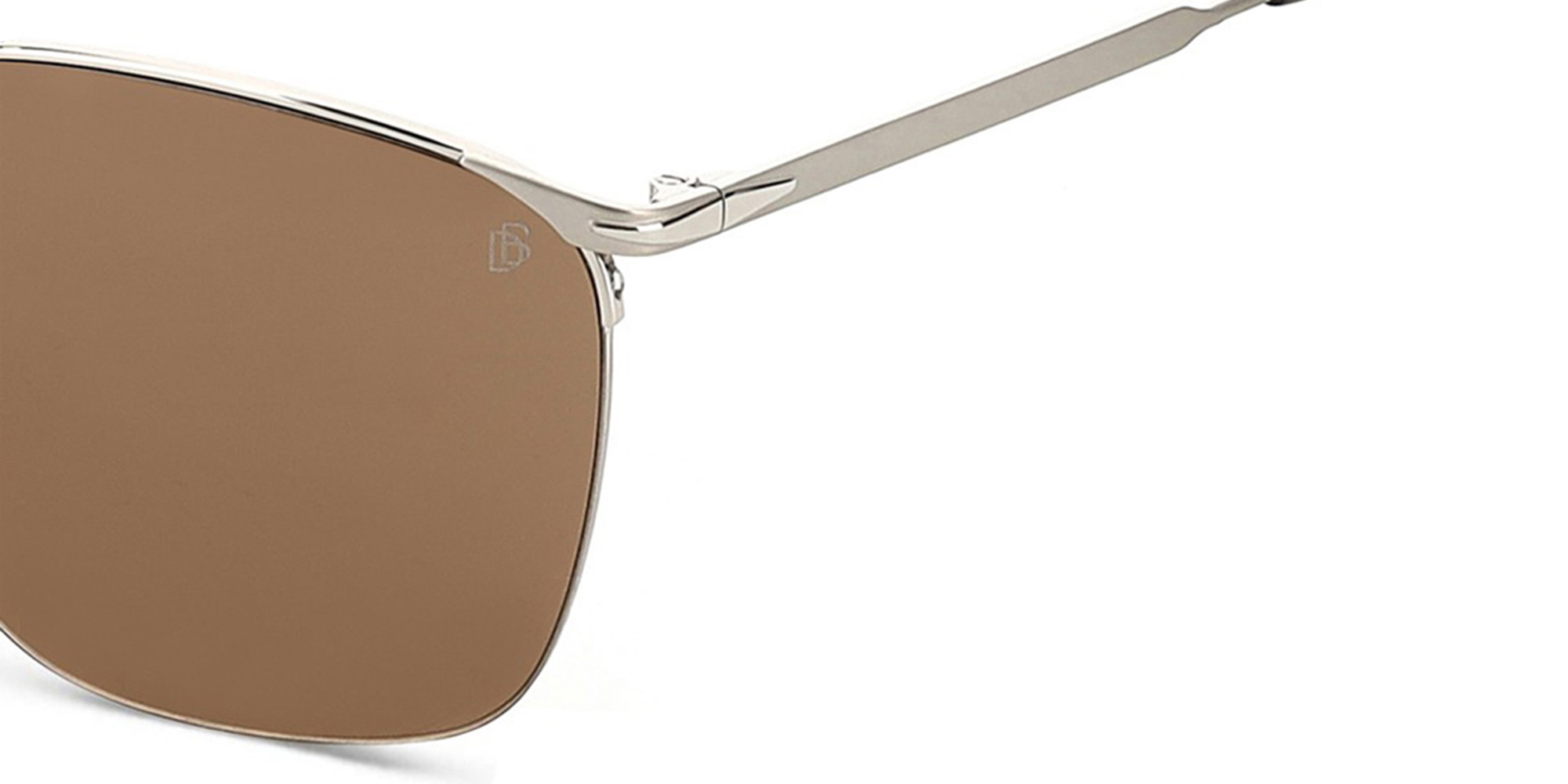 DAVID BECKHAM Half Rim Square Sunglasses in Silver – Product Photo 3