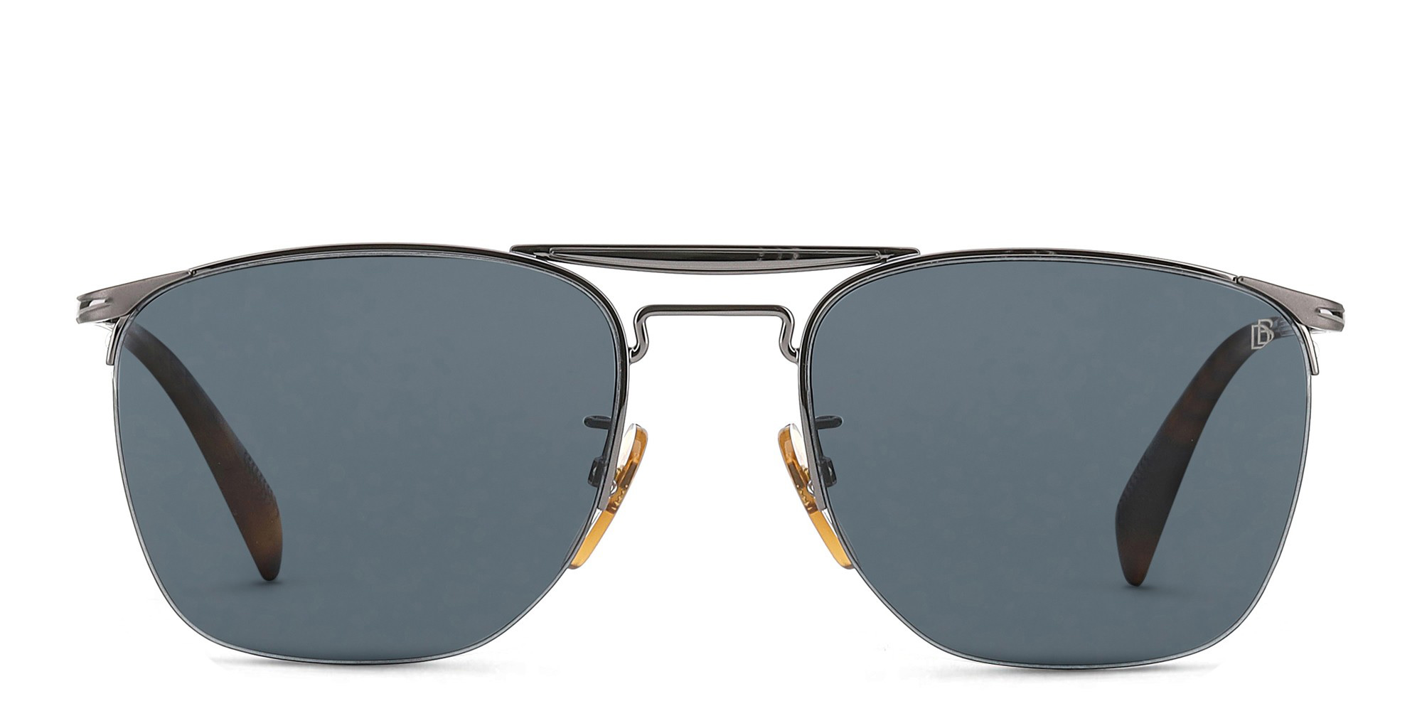 نظارة شمسية مربعة بنصف إطار من ديفيد بيكهام بلون روثينيوم داكن - صورة المنتج 1