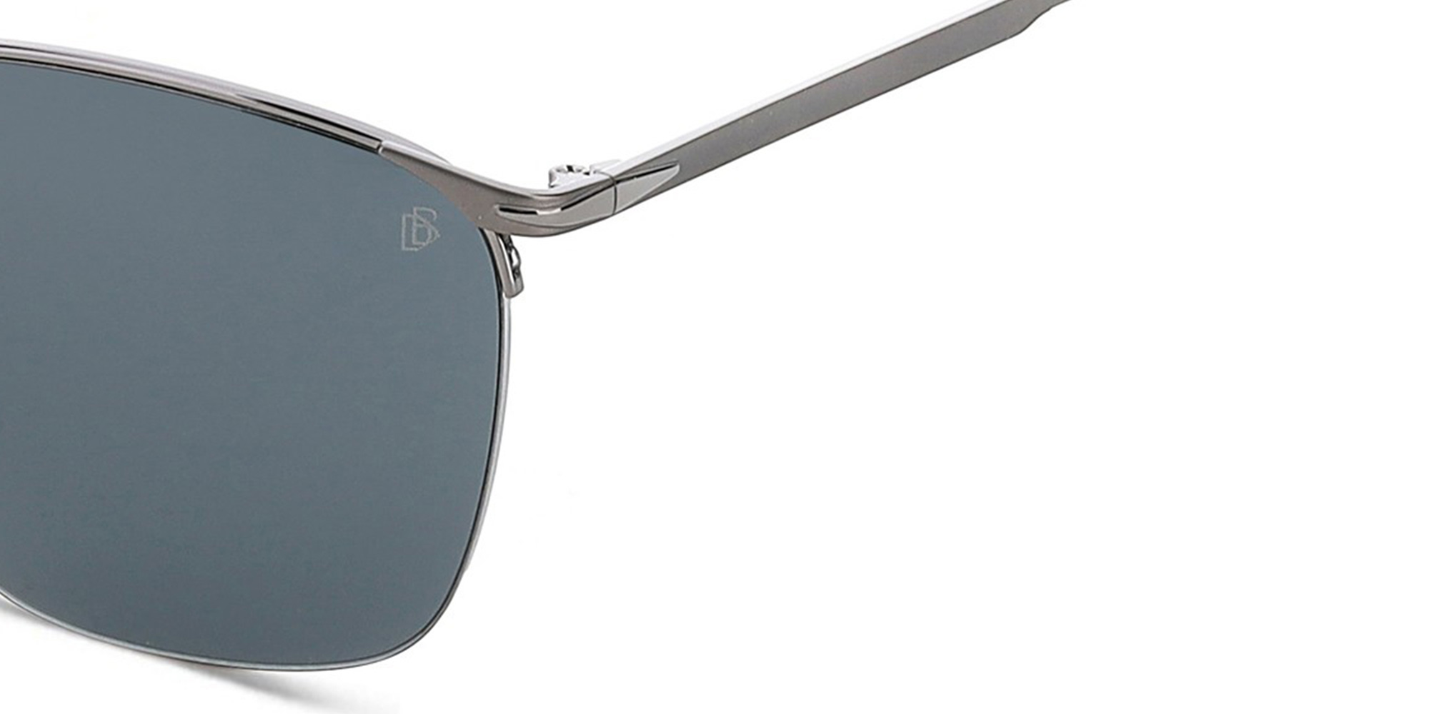 DAVID BECKHAM Half Rim Square Sunglasses in Dark Ruthenium – Product Photo 3