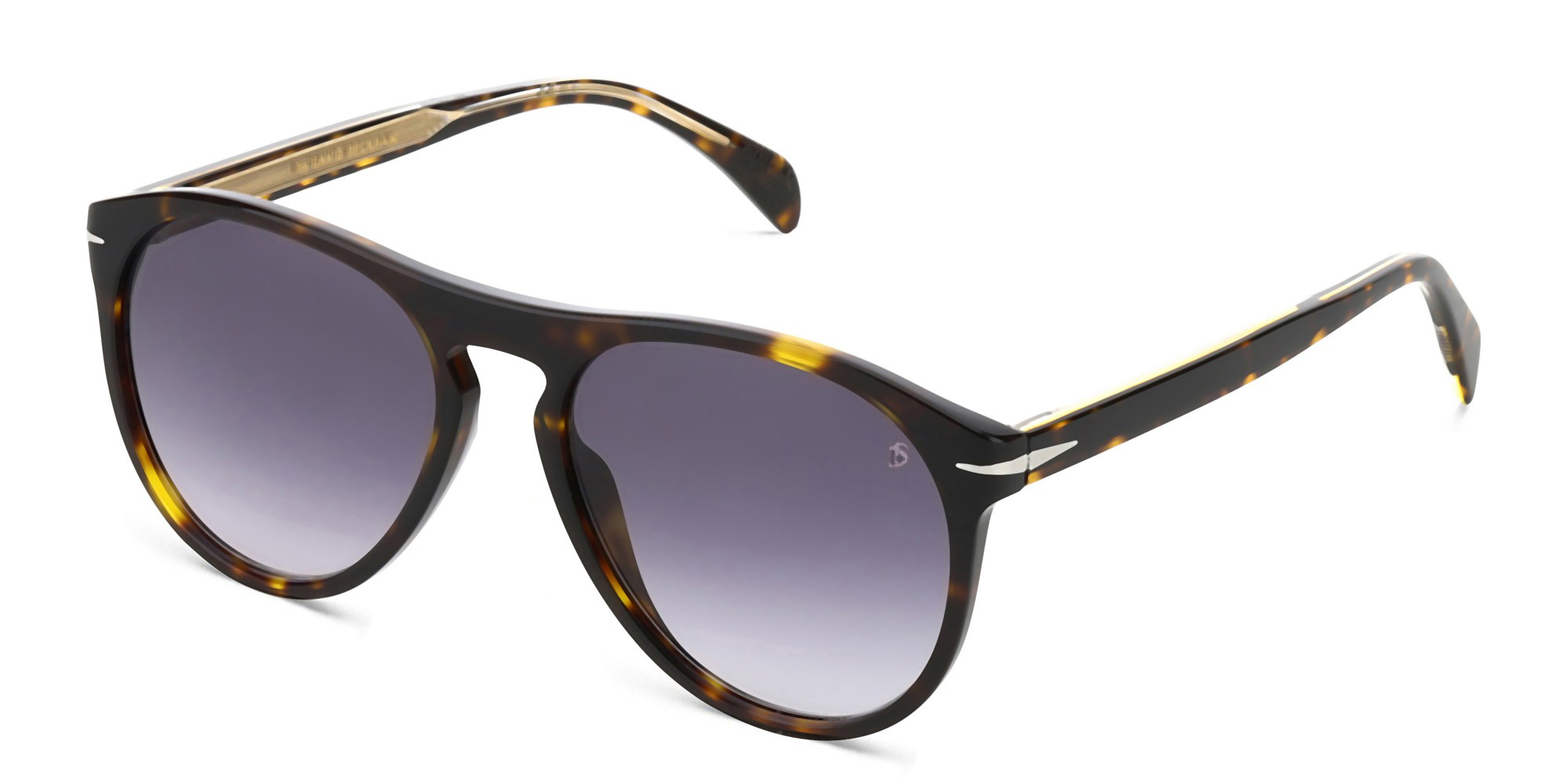 Shop DAVID BECKHAM Aviator Sunglasses in Havana online.