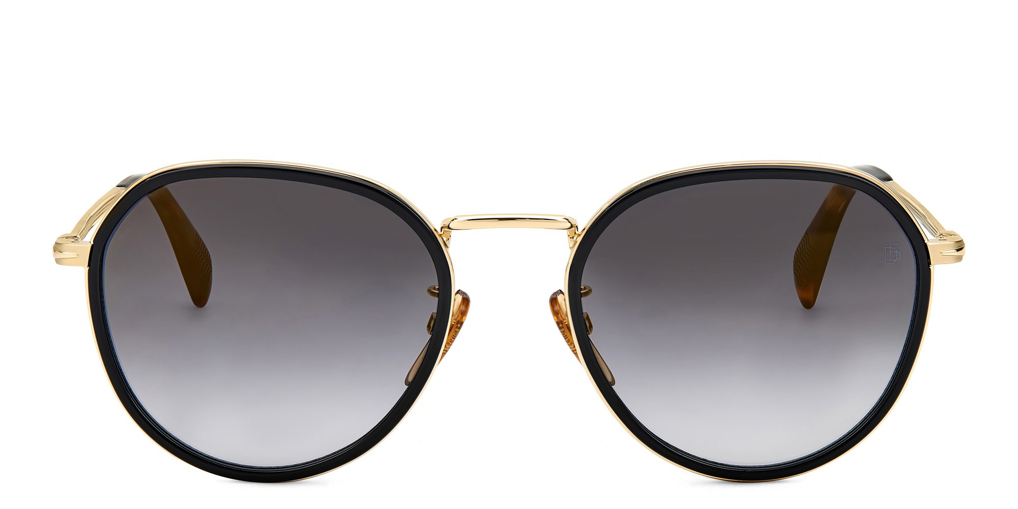 نظارة شمسية دائرية من ديفيد بيكهام بلون أسود - صورة المنتج 1