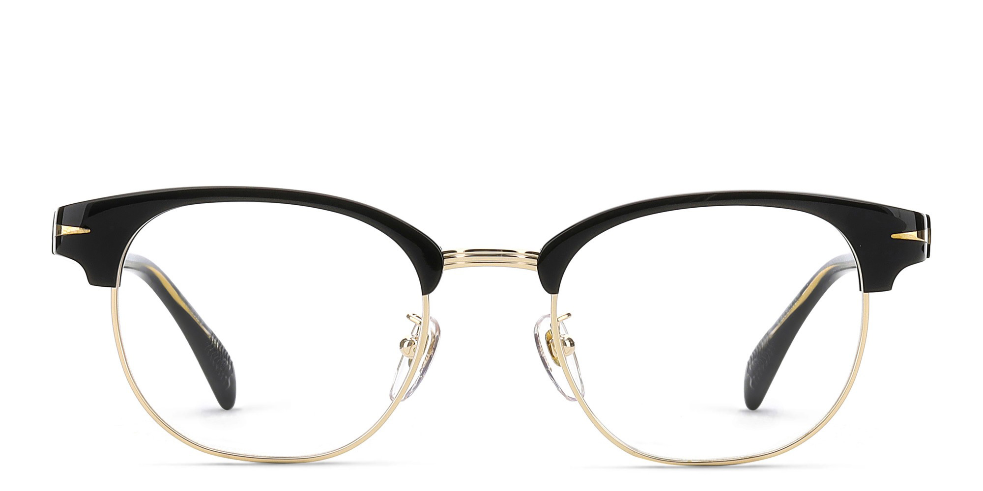 Shop DAVID BECKHAM Round Eyeglasses in Black online.
