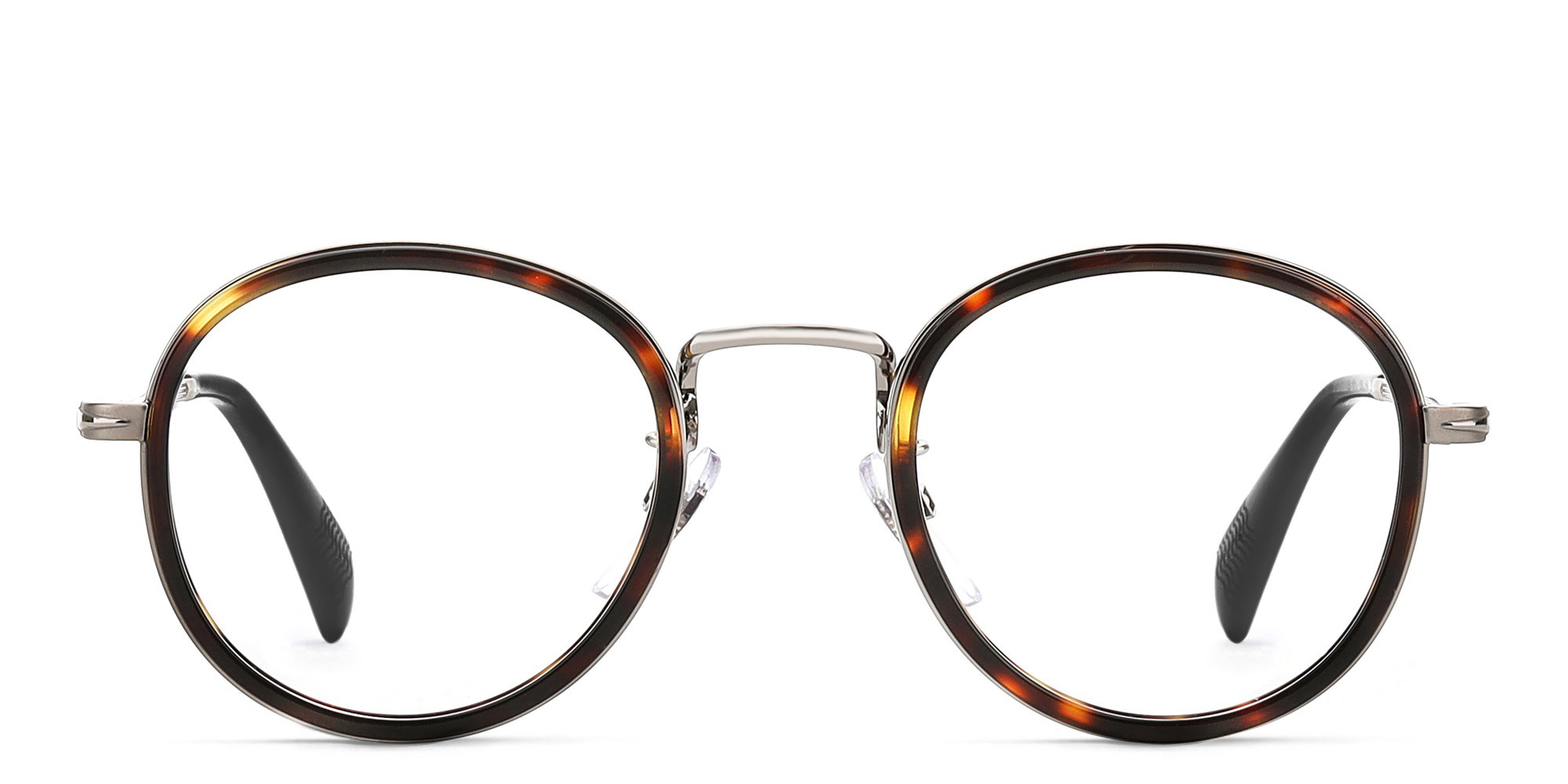 DAVID BECKHAM Round Eyeglasses in Silver – Product Photo 1