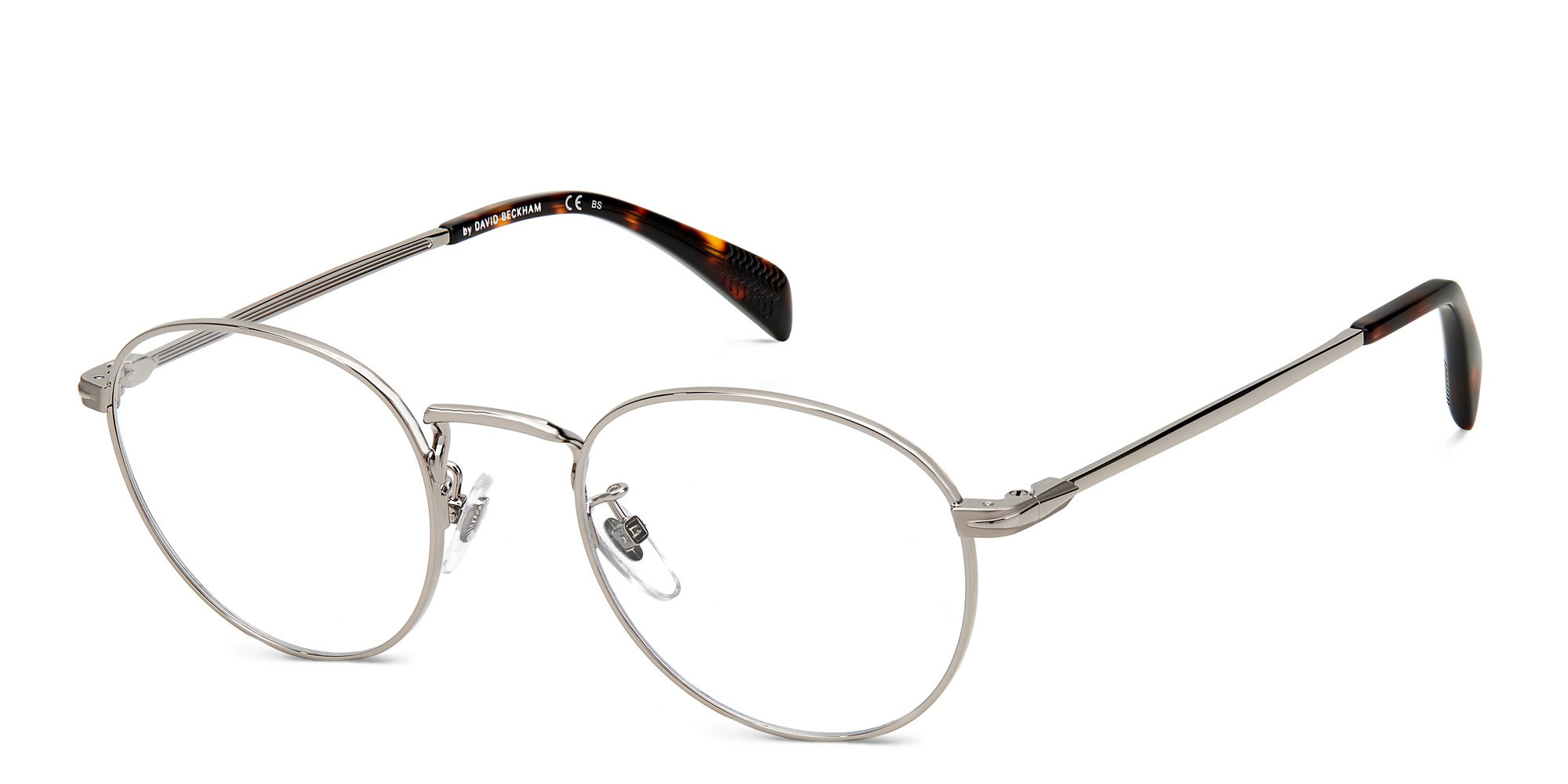 Shop DAVID BECKHAM Panthos Eyeglasses in Ruthenium online.