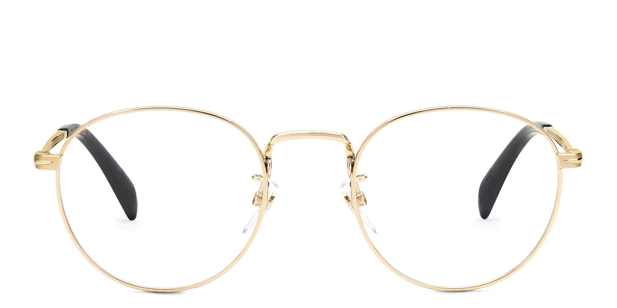 Shop DAVID BECKHAM Panthos Eyeglasses in Gold online.