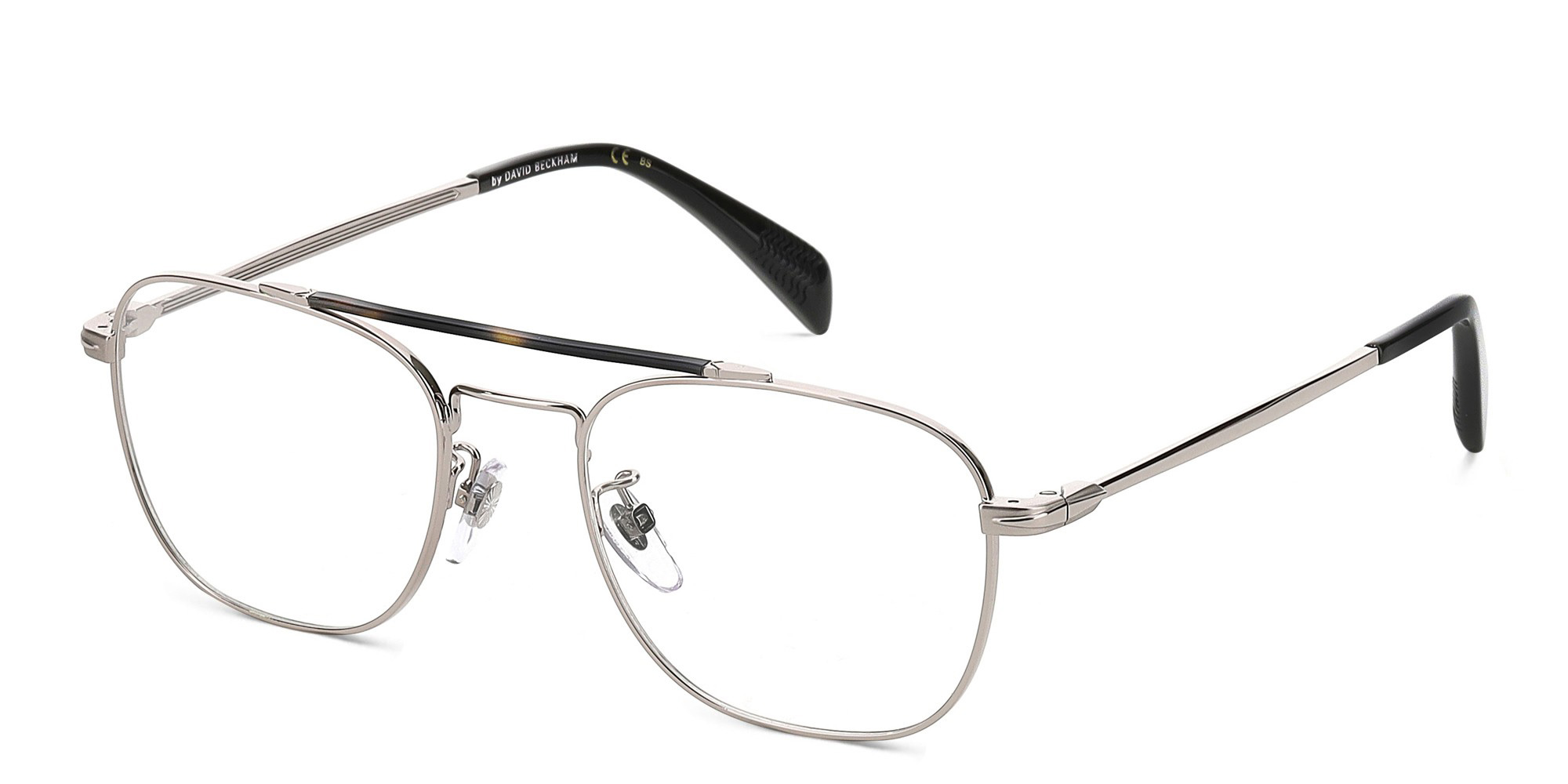 DAVID BECKHAM Square Eyeglasses in Ruthenium – Product Photo 2