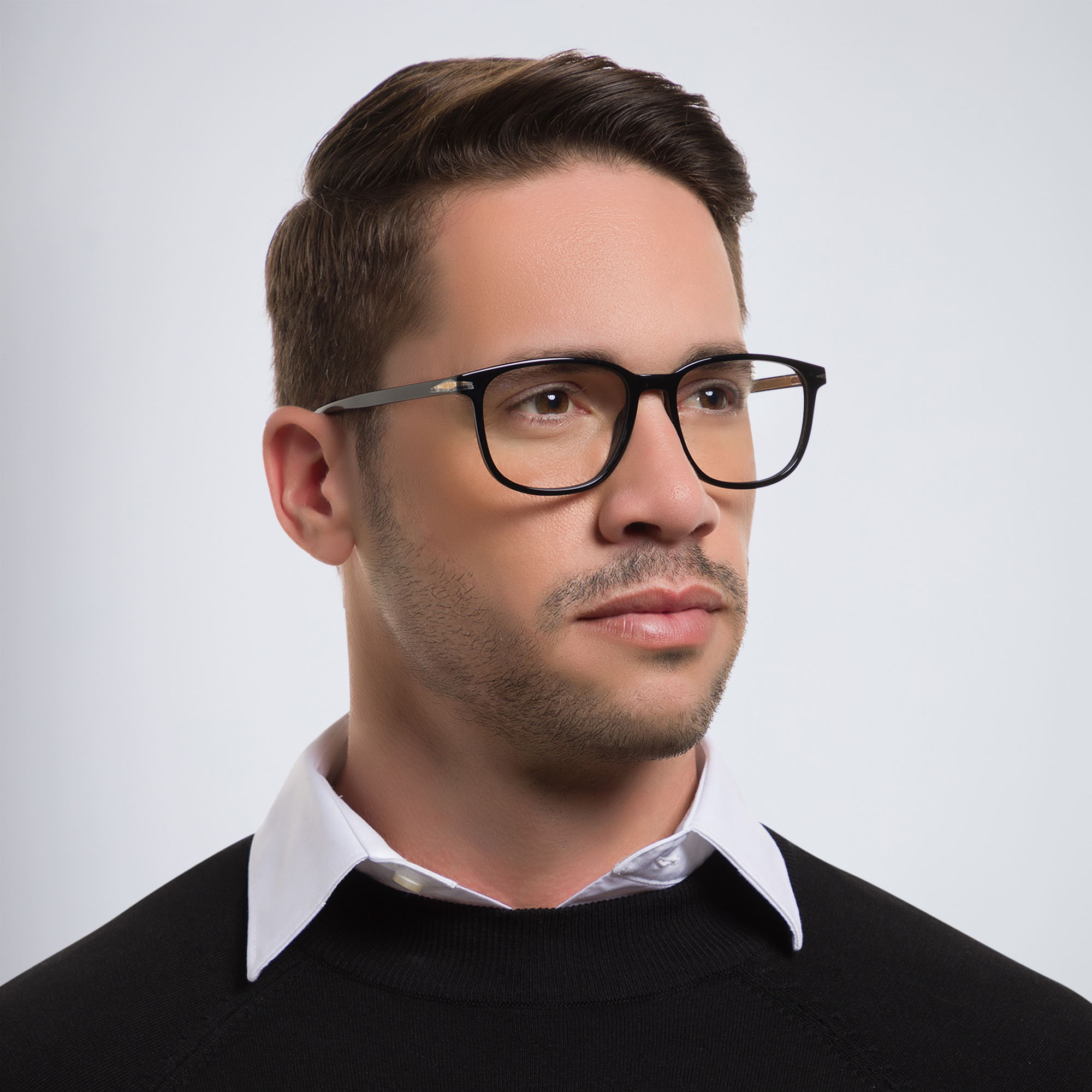DAVID BECKHAM Square Eyeglasses in Black – Product Photo 6