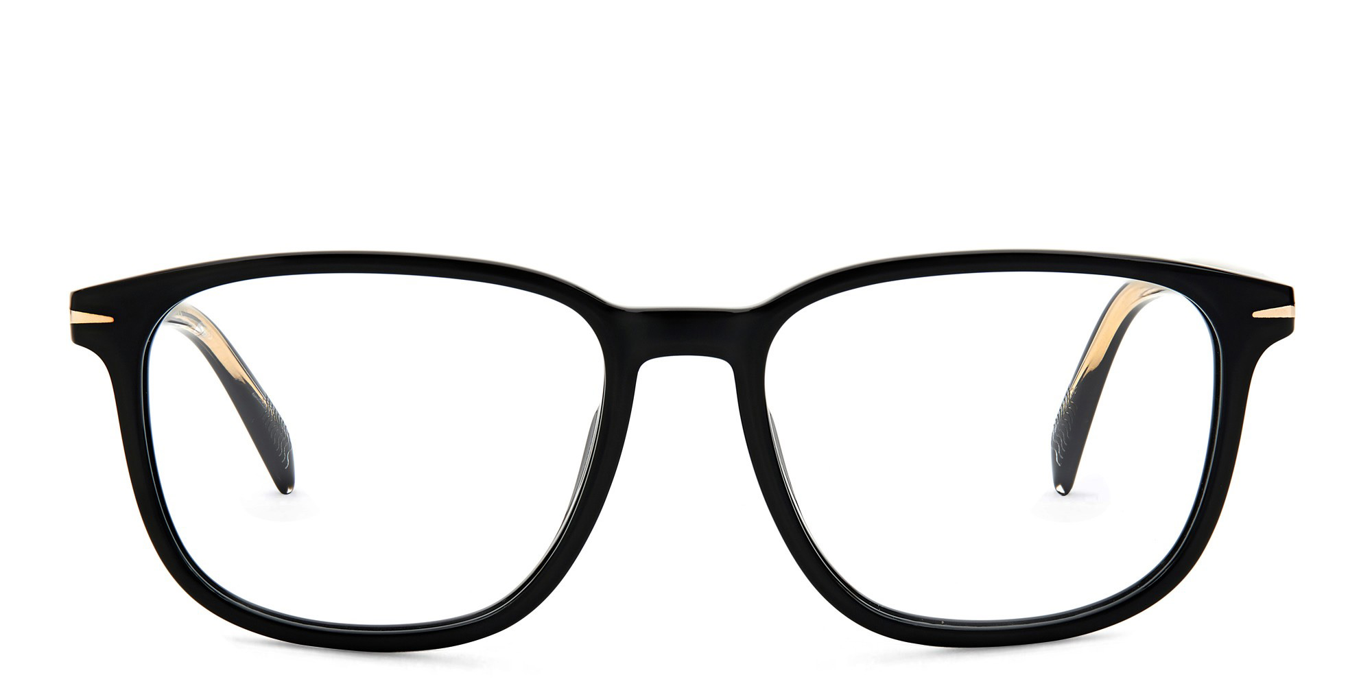 DAVID BECKHAM Square Eyeglasses in Black – Product Photo 1