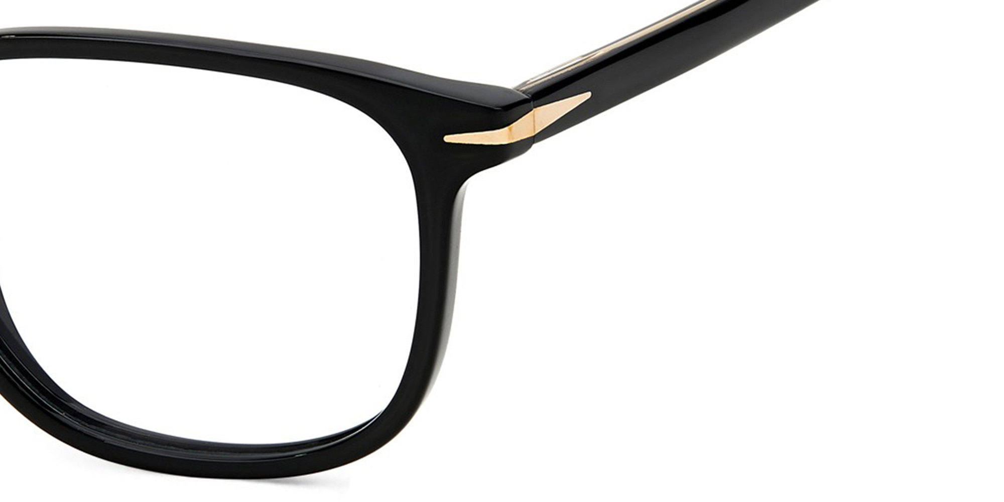 DAVID BECKHAM Square Eyeglasses in Black – Product Photo 3
