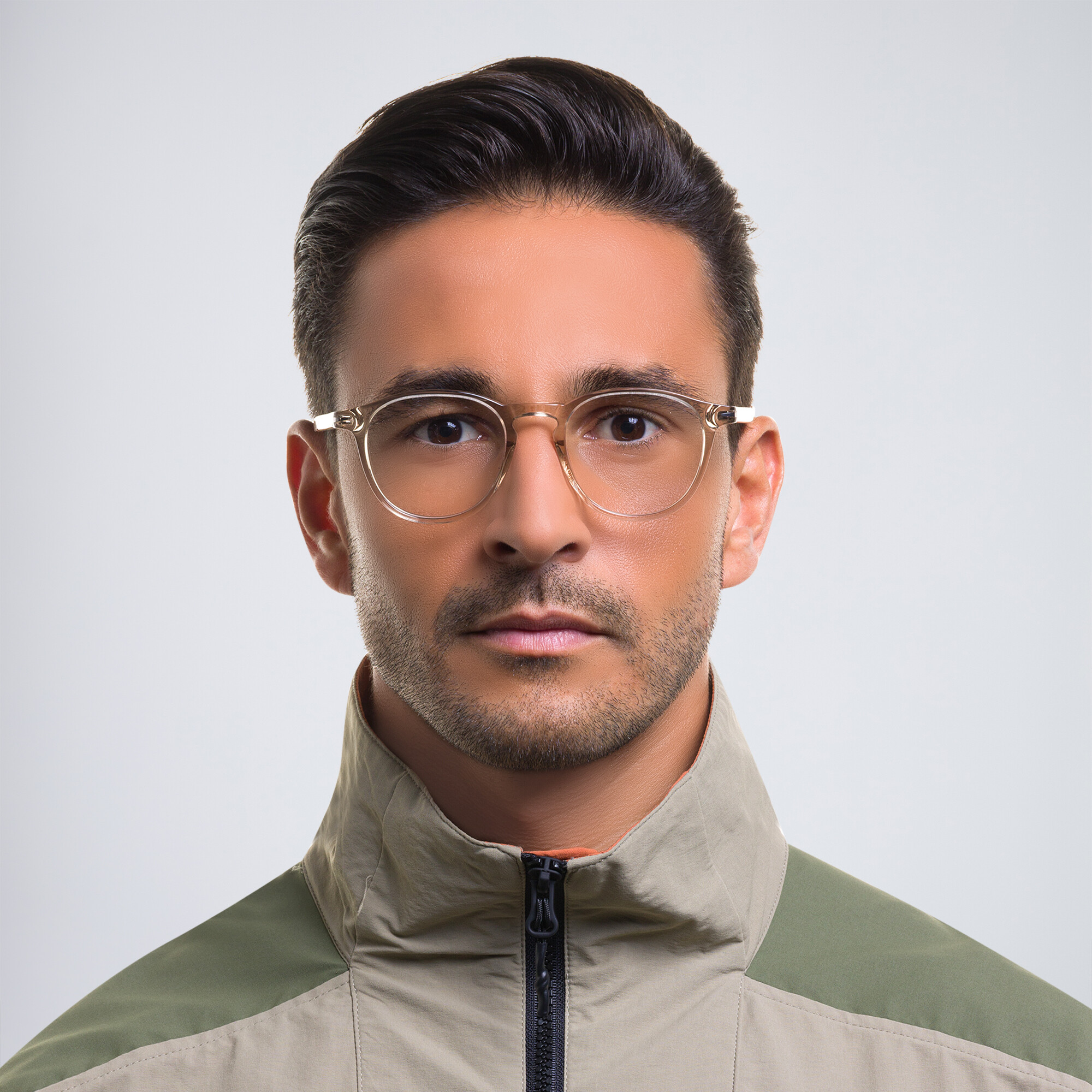 DAVID BECKHAM Panthos Eyeglasses in Beige – Product Photo 5