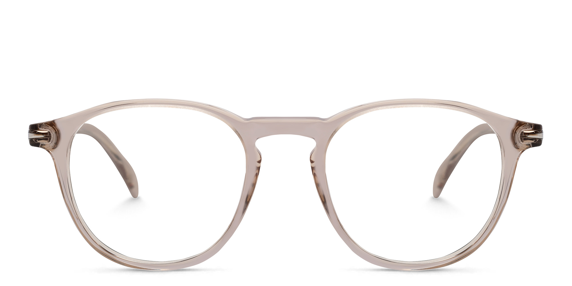 Shop DAVID BECKHAM Panthos Eyeglasses in Beige online.
