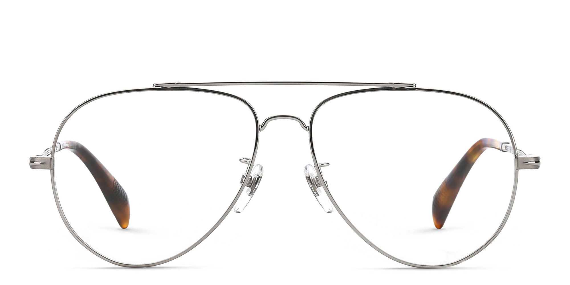 DAVID BECKHAM Wide Aviator Eyeglasses in Ruthenium – Product Photo 1