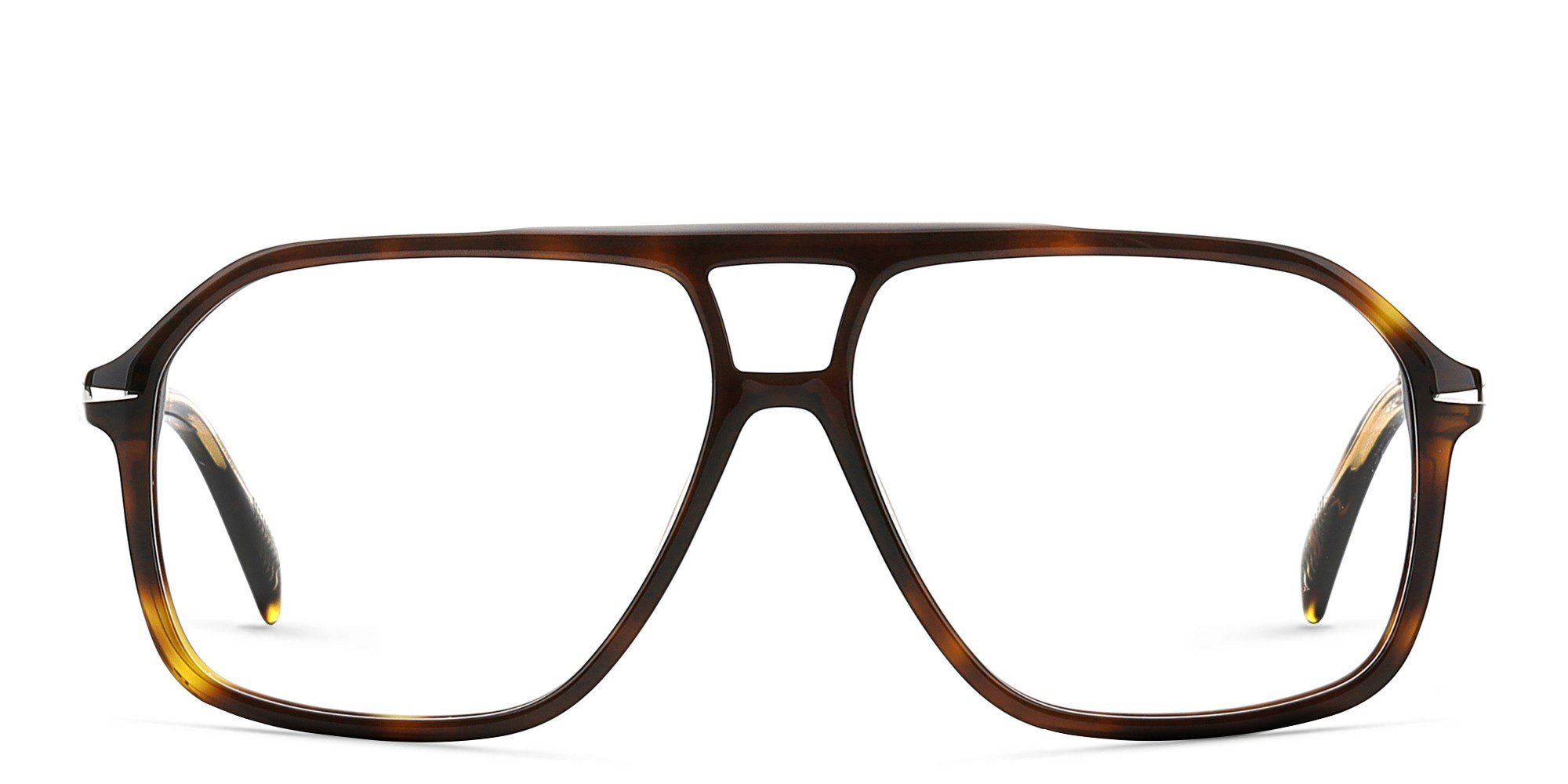 DAVID BECKHAM Wide Aviator Eyeglasses in Havana – Product Photo 1