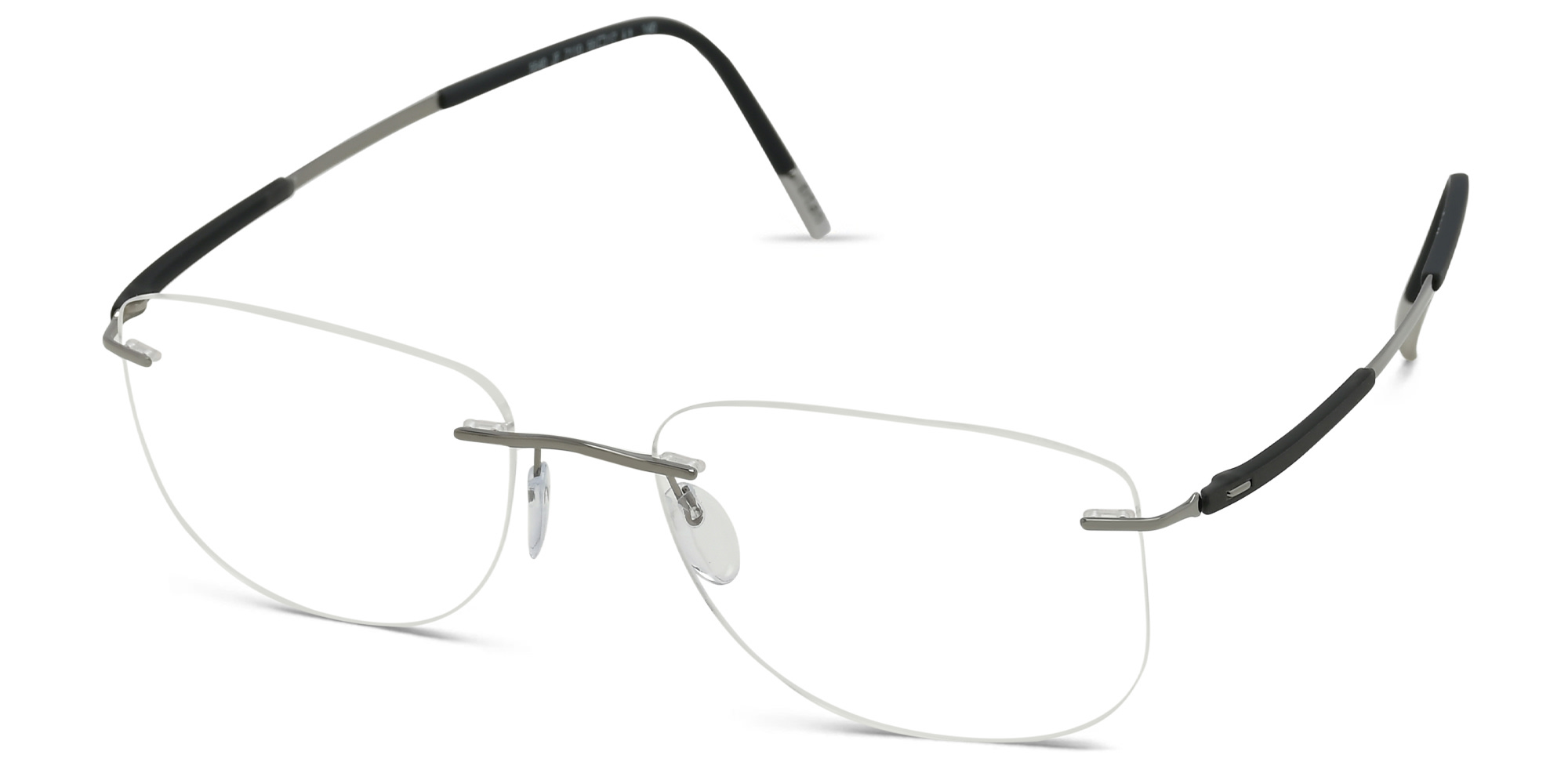 Silhouette Rimless Wide Square Eyeglasses in Silver – Product Photo 2