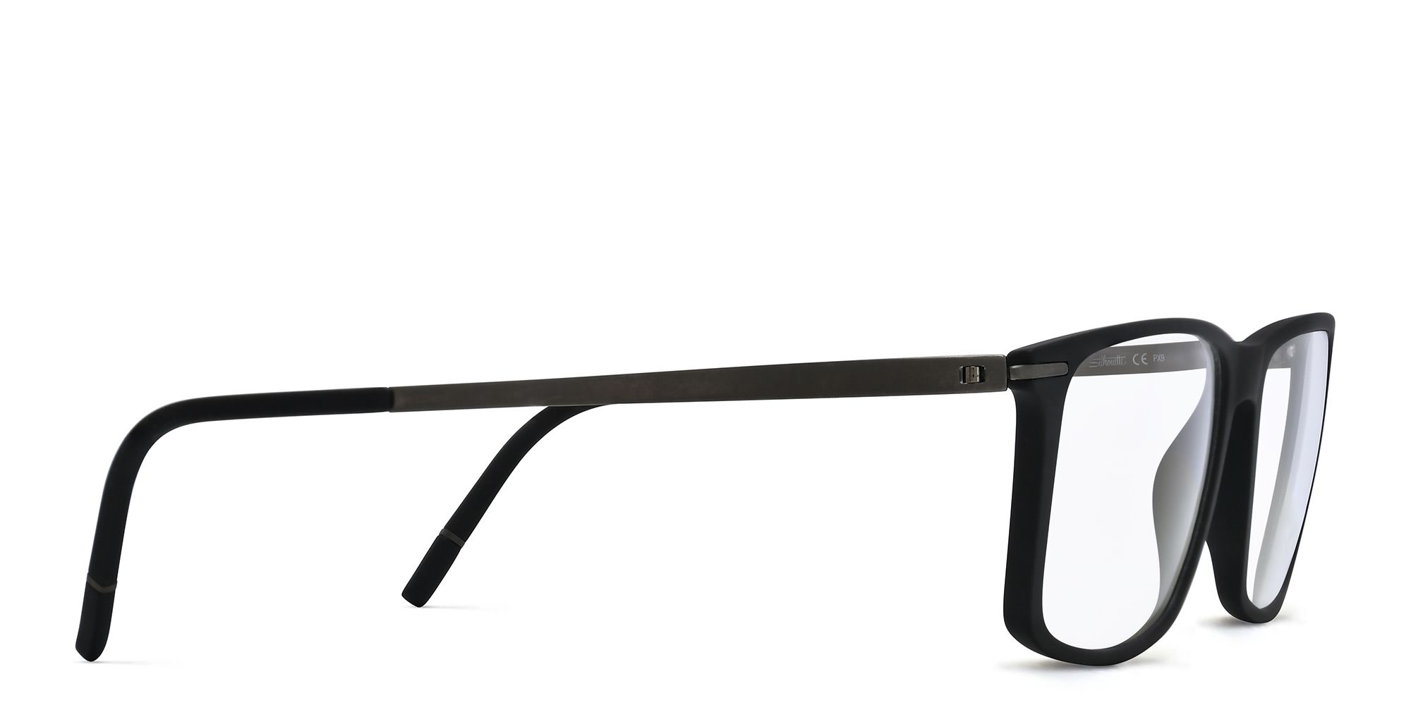 Silhouette Rectangle Eyeglasses in Black – Product Photo 3