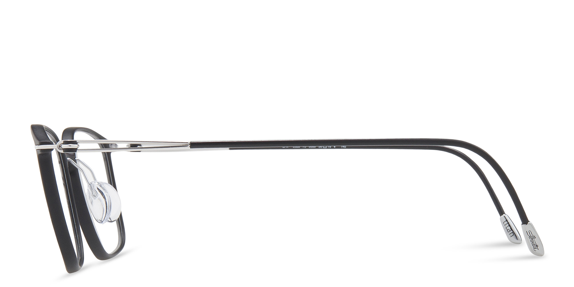 نظارات طبية مربّعة من سيلويت بلون أسود - صورة المنتج 2
