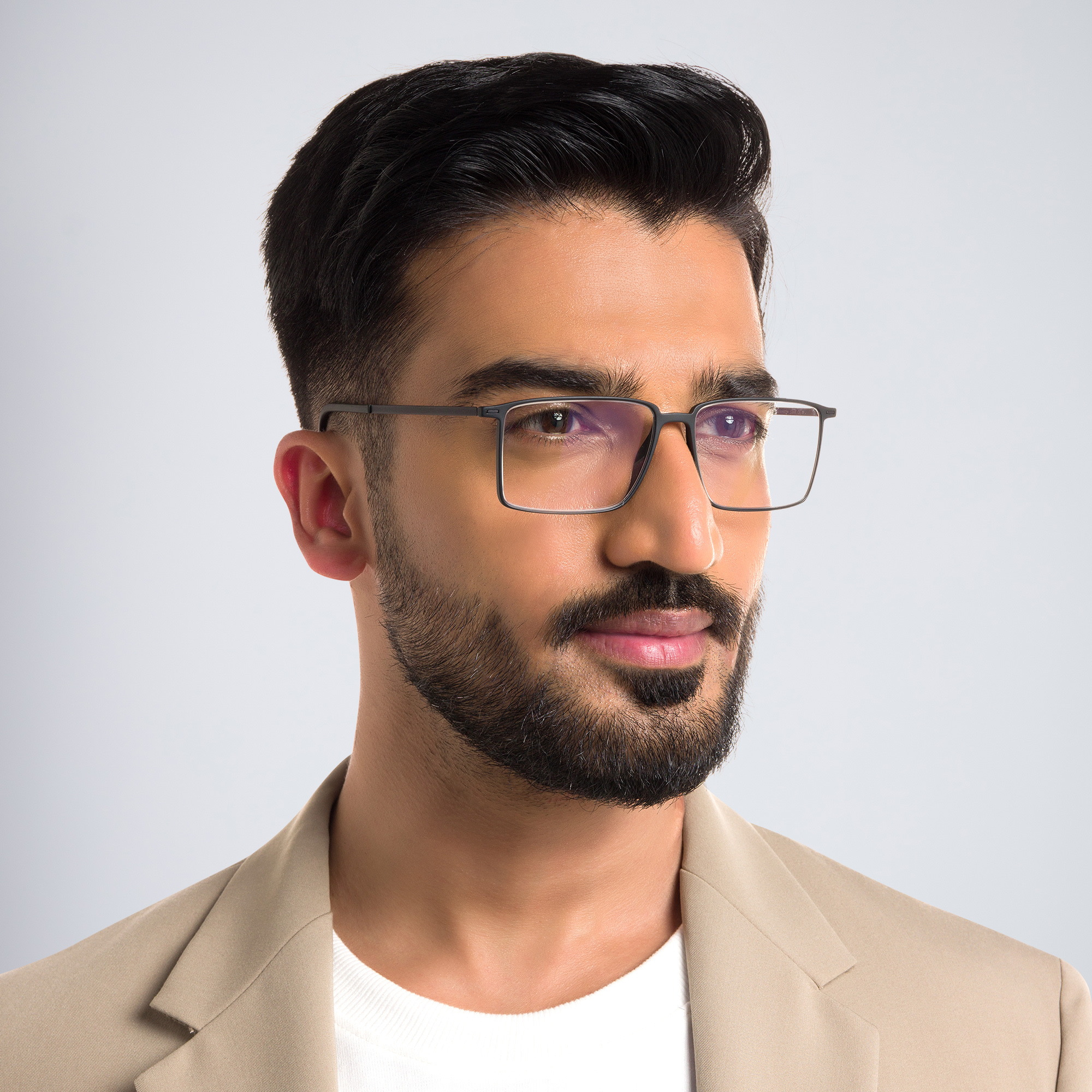 Silhouette Rectangle Eyeglasses in Black – Product Photo 5