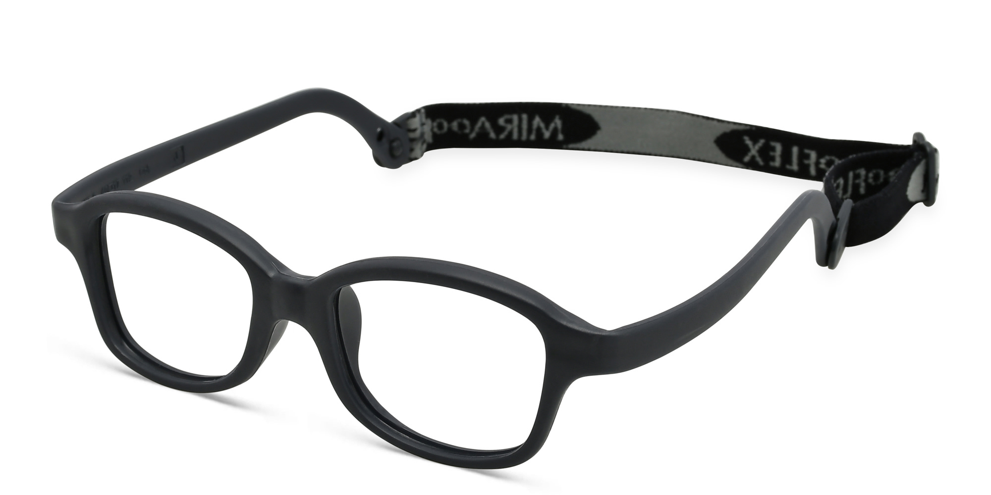 Mira Flex Kids Square Eyeglasses in Grey – Product Photo 2