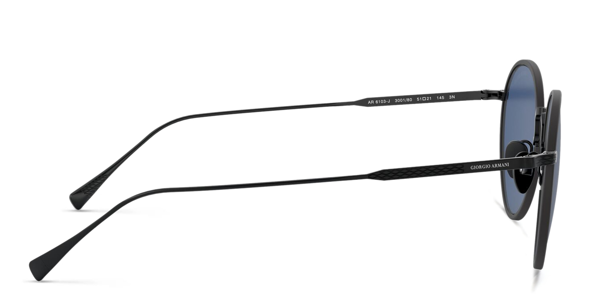 GIORGIO ARMANI Round Sunglasses in Matte Black – Product Photo 3