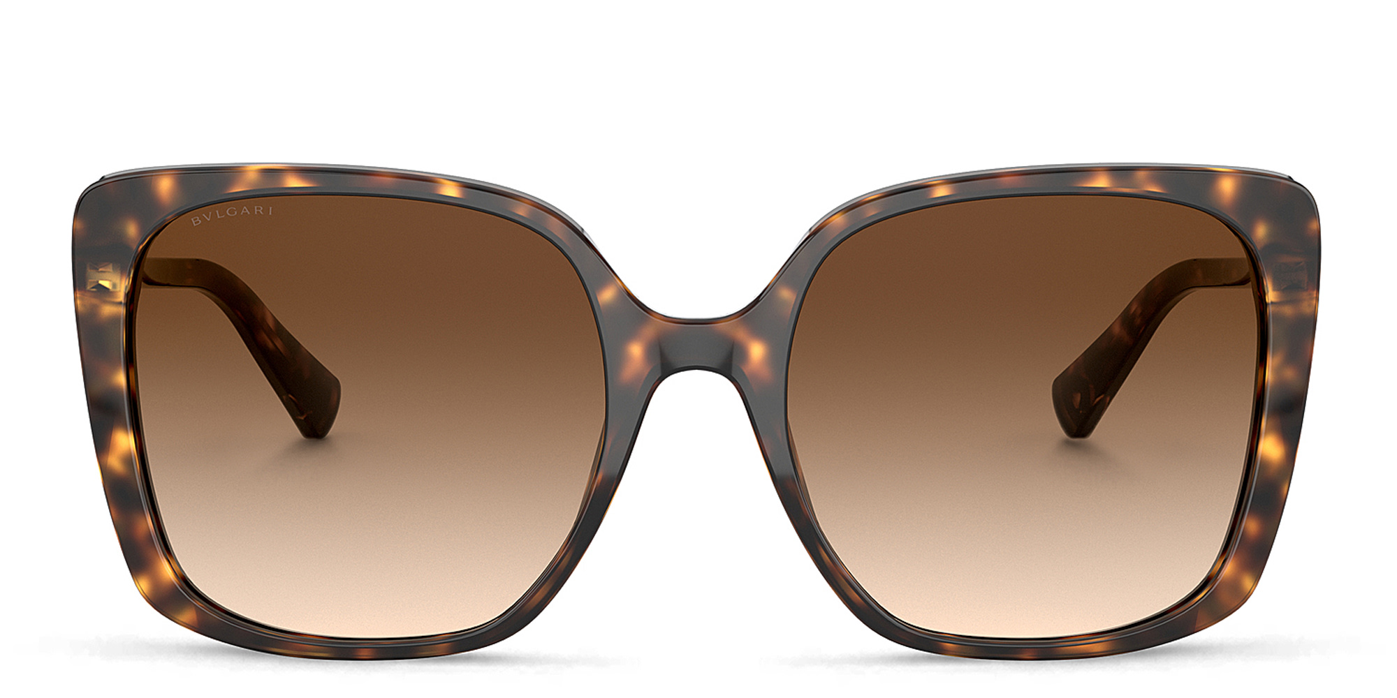 نظارات شمسية مربّعة كبيرة من بولغري بلون هافان داكن - صورة المنتج 1