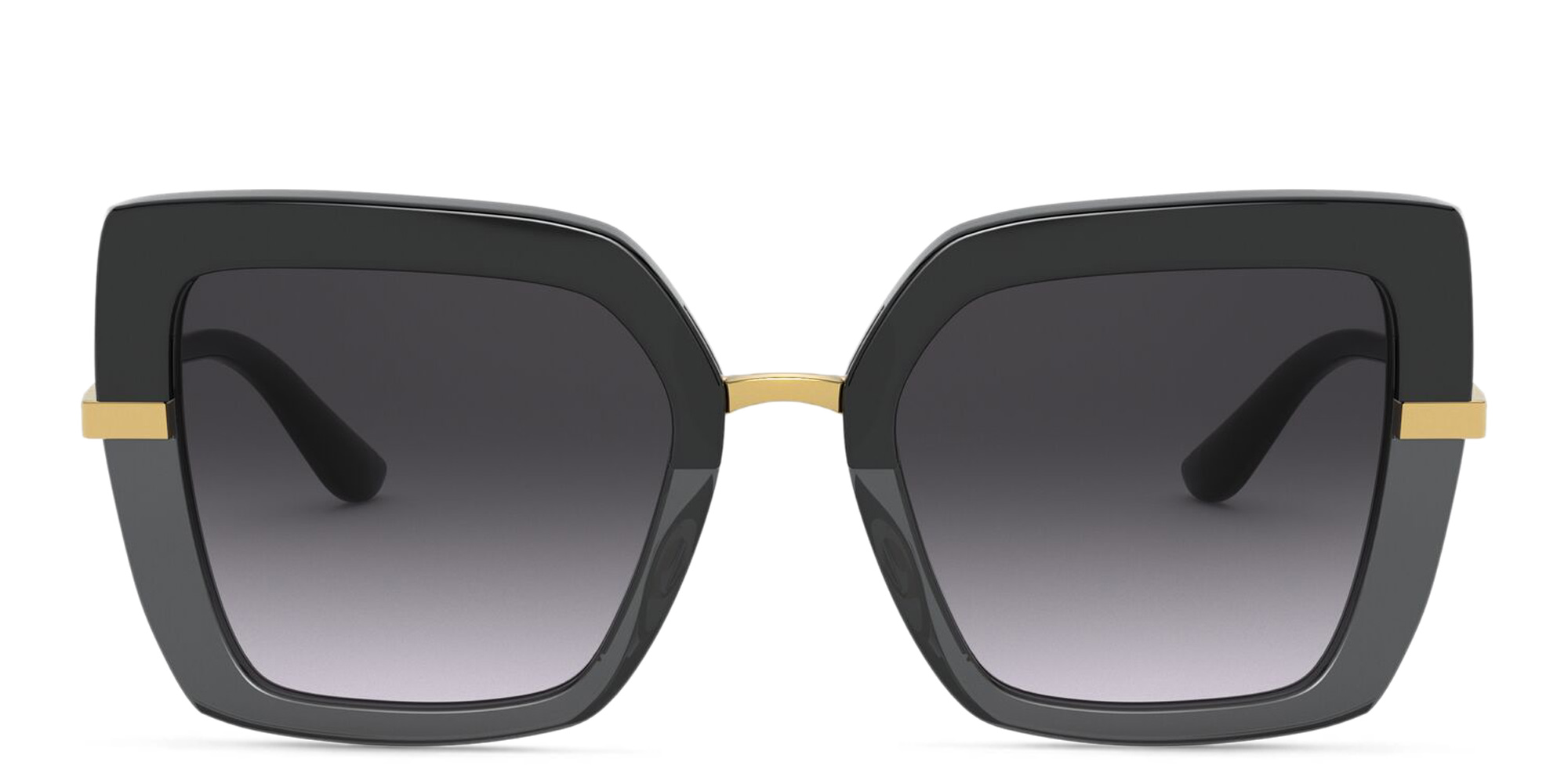 Dolce & Gabbana Square Sunglasses in Black On Transparent Black – Product Photo 1